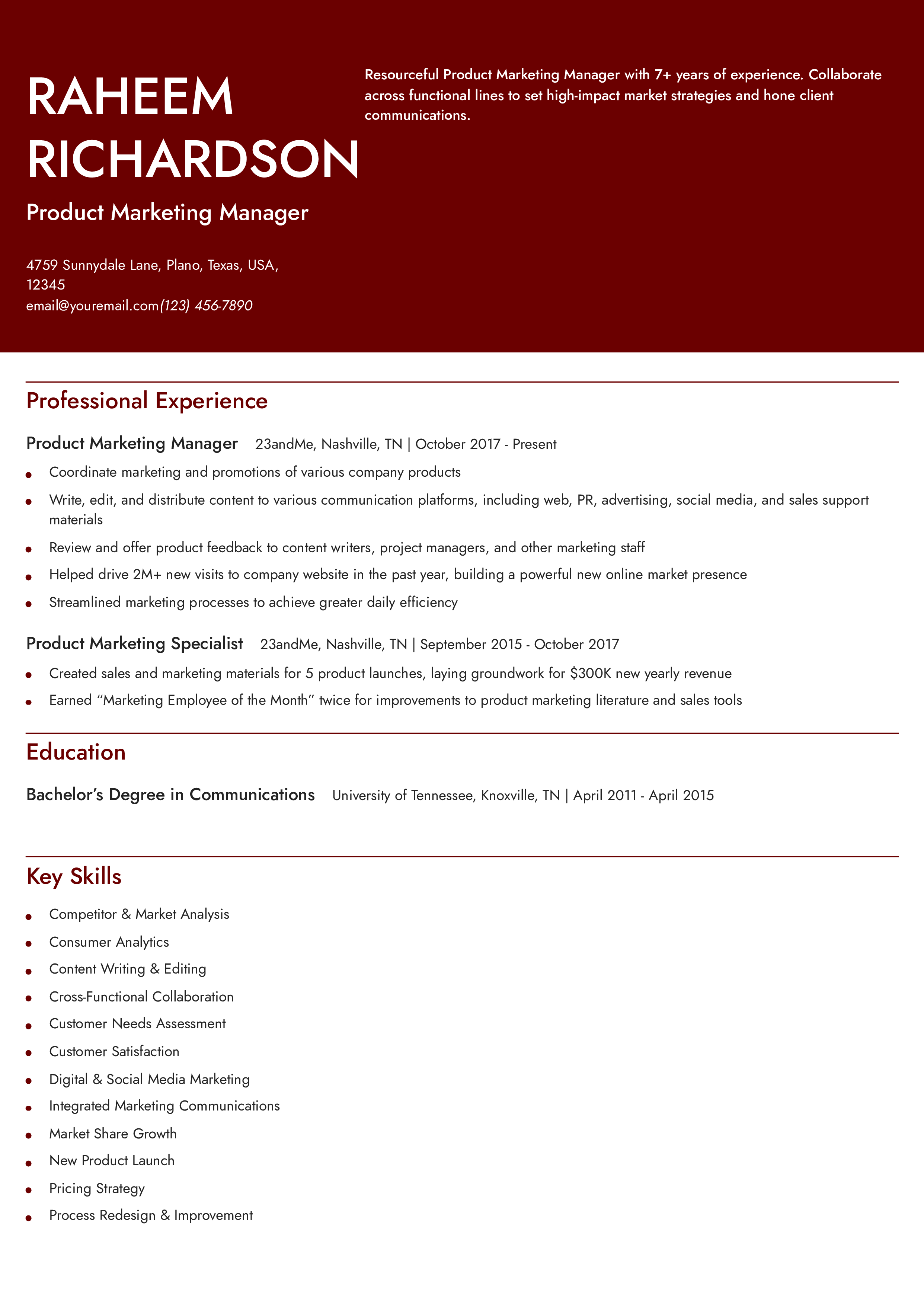 Mid-Career Resume