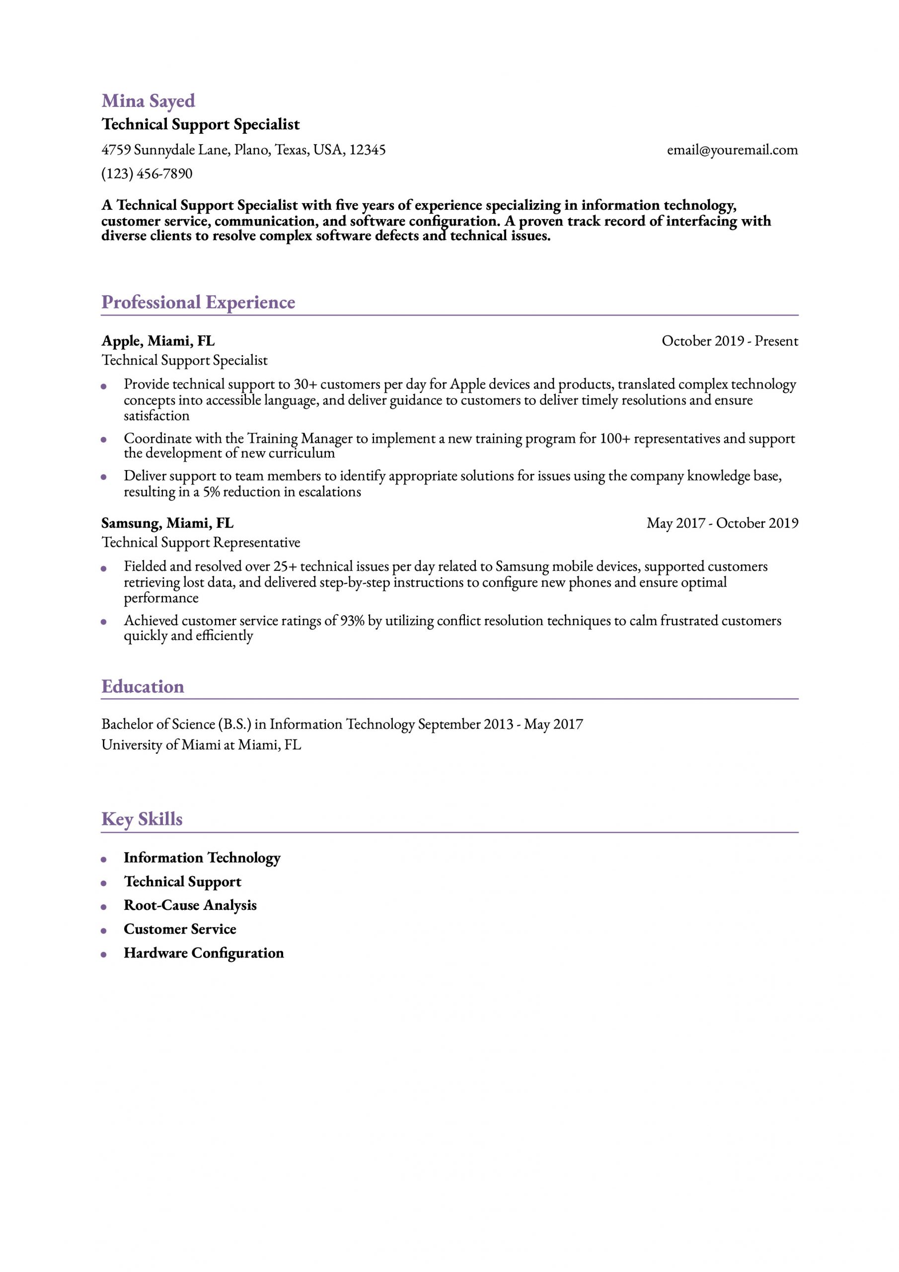 Technical Support Resume Examples and Templates for 2025