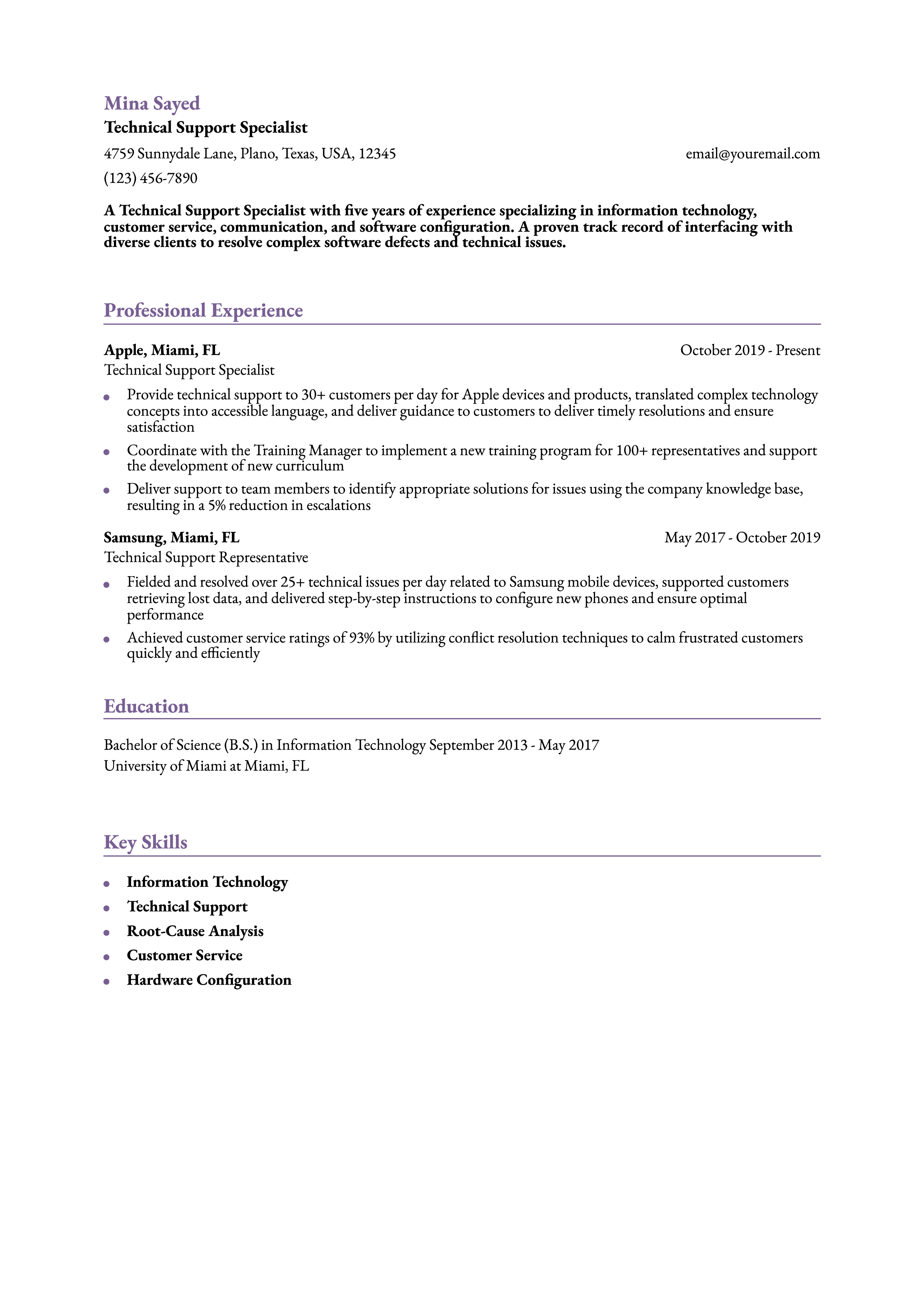 Technical Support Resume Examples and Templates for 2025 