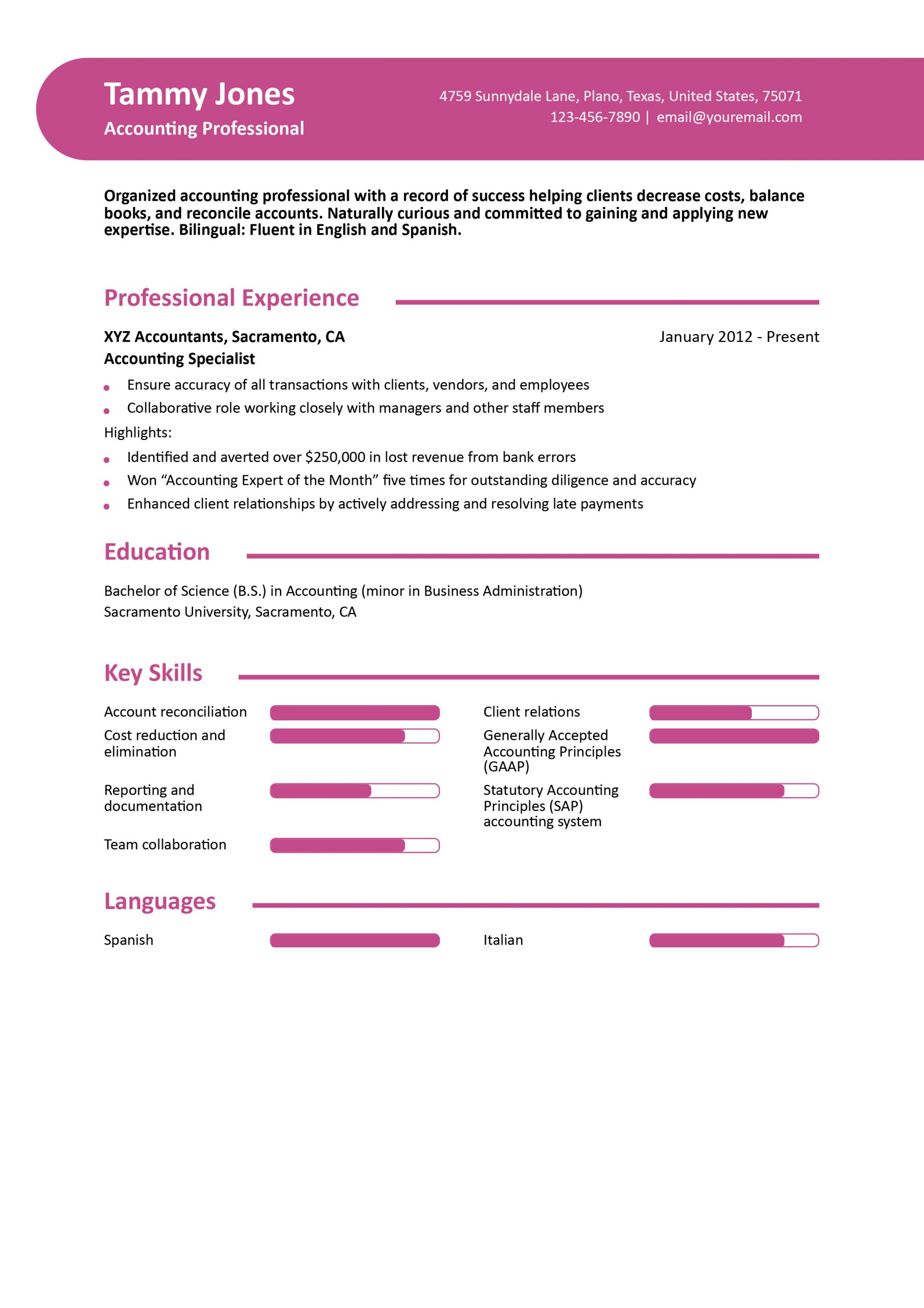 Accountant Resume Examples and Templates for 2024