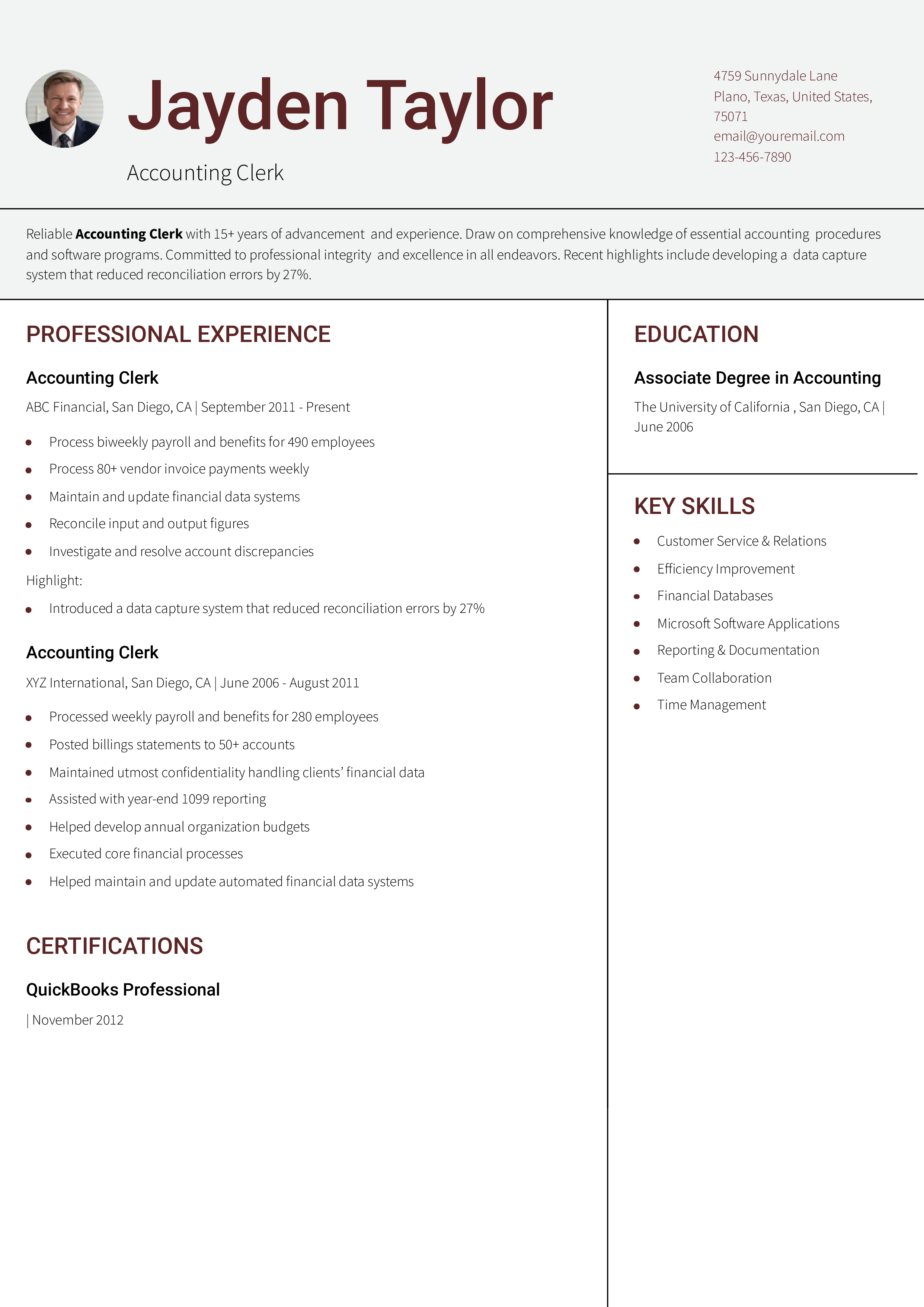 Accounting Clerk Resume Examples - Accounting Clerk Senior Level.pdf 