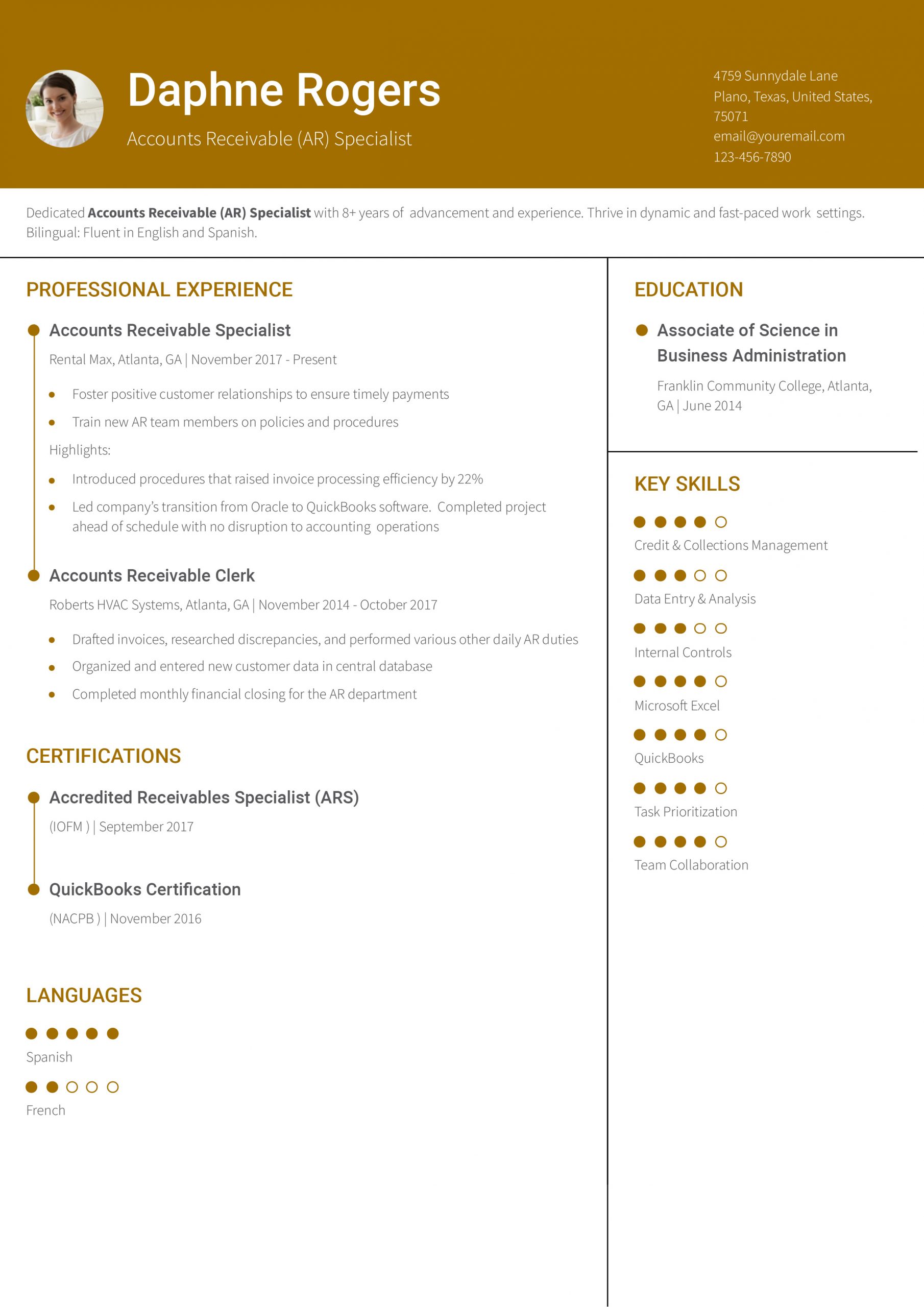 Accounts Receivable Resume Examples and Templates for 2025