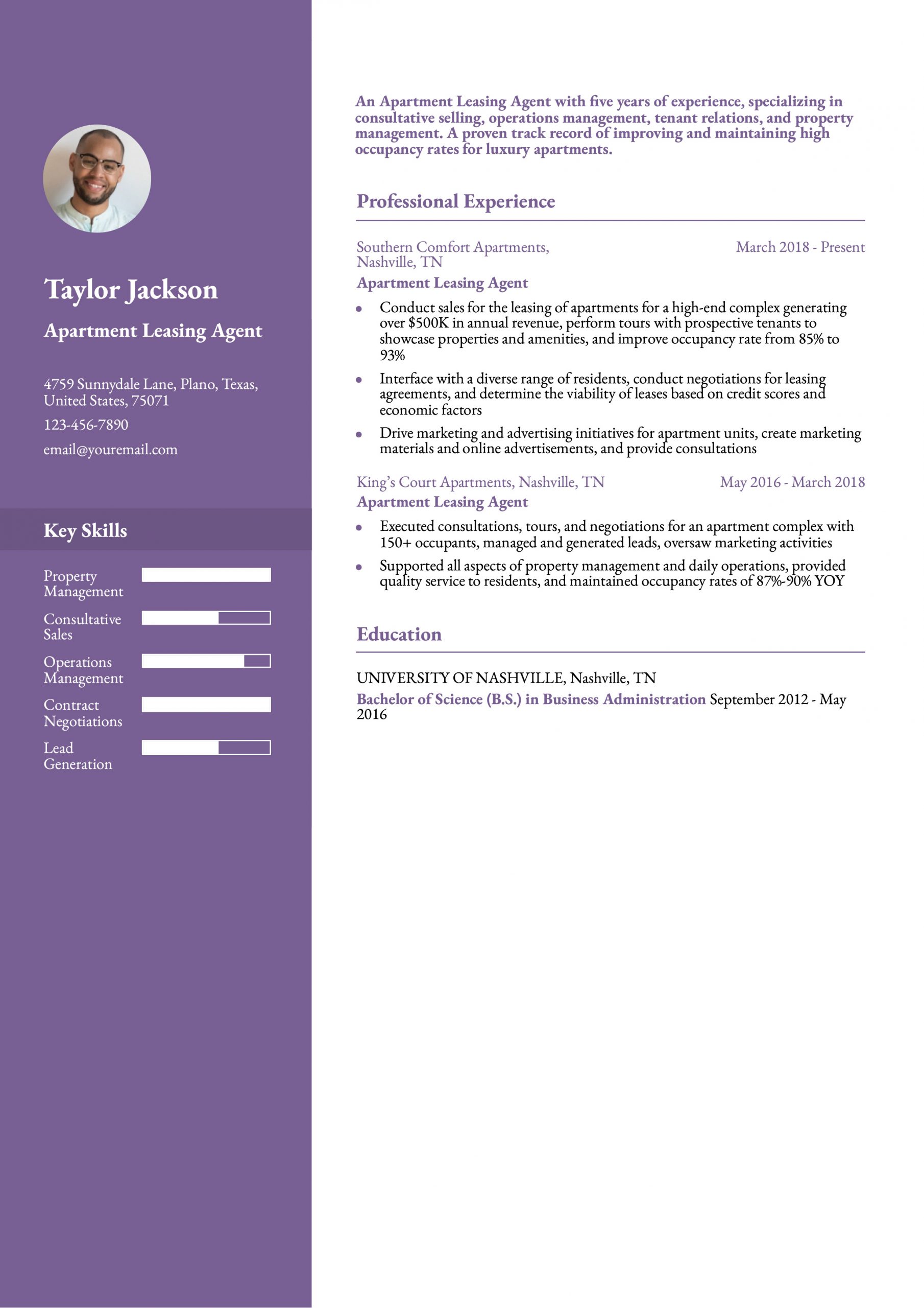 Apartment Leasing Agent Resume Examples and Templates for 2025