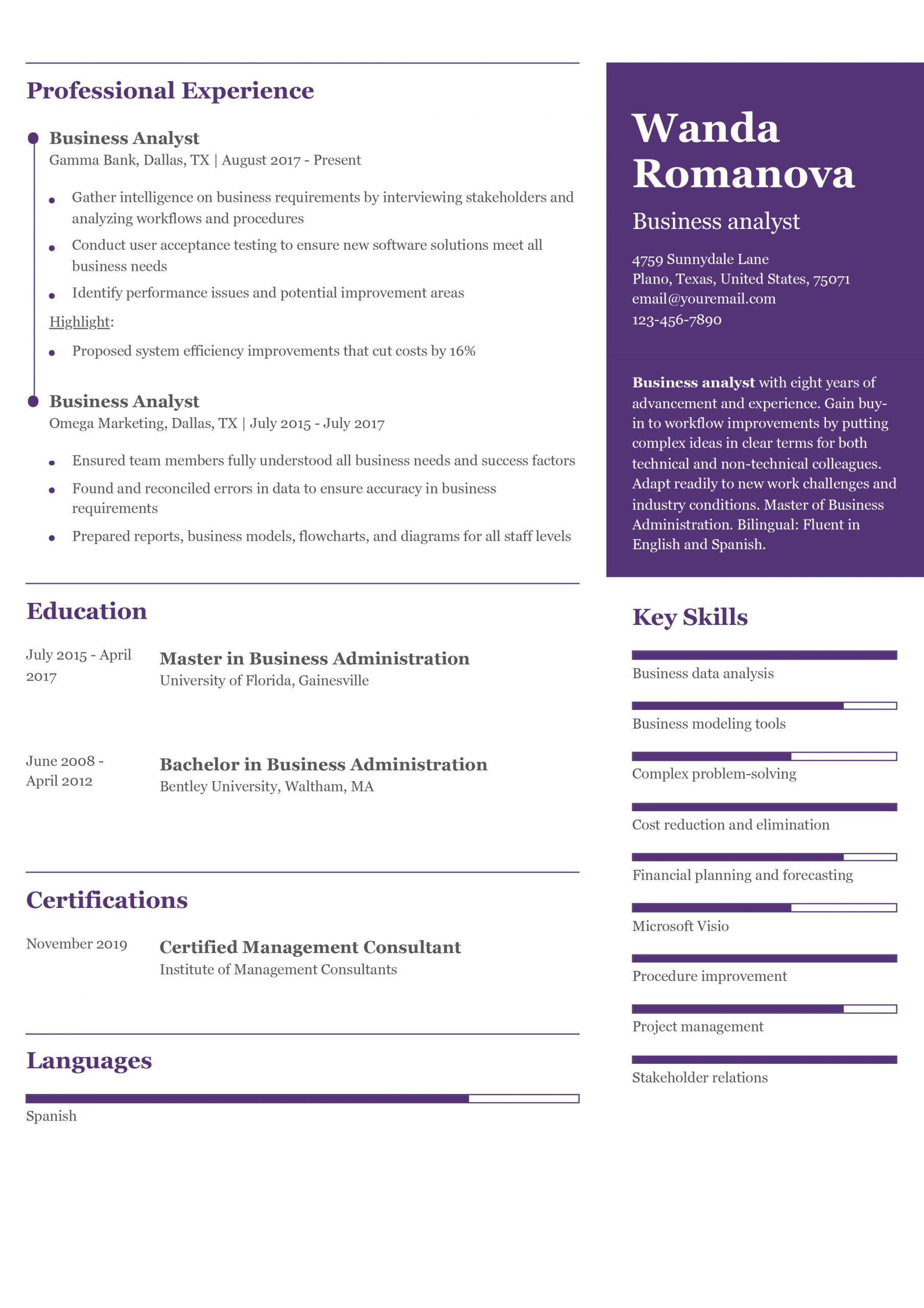 Business Analyst Resume Examples and Templates for 2025