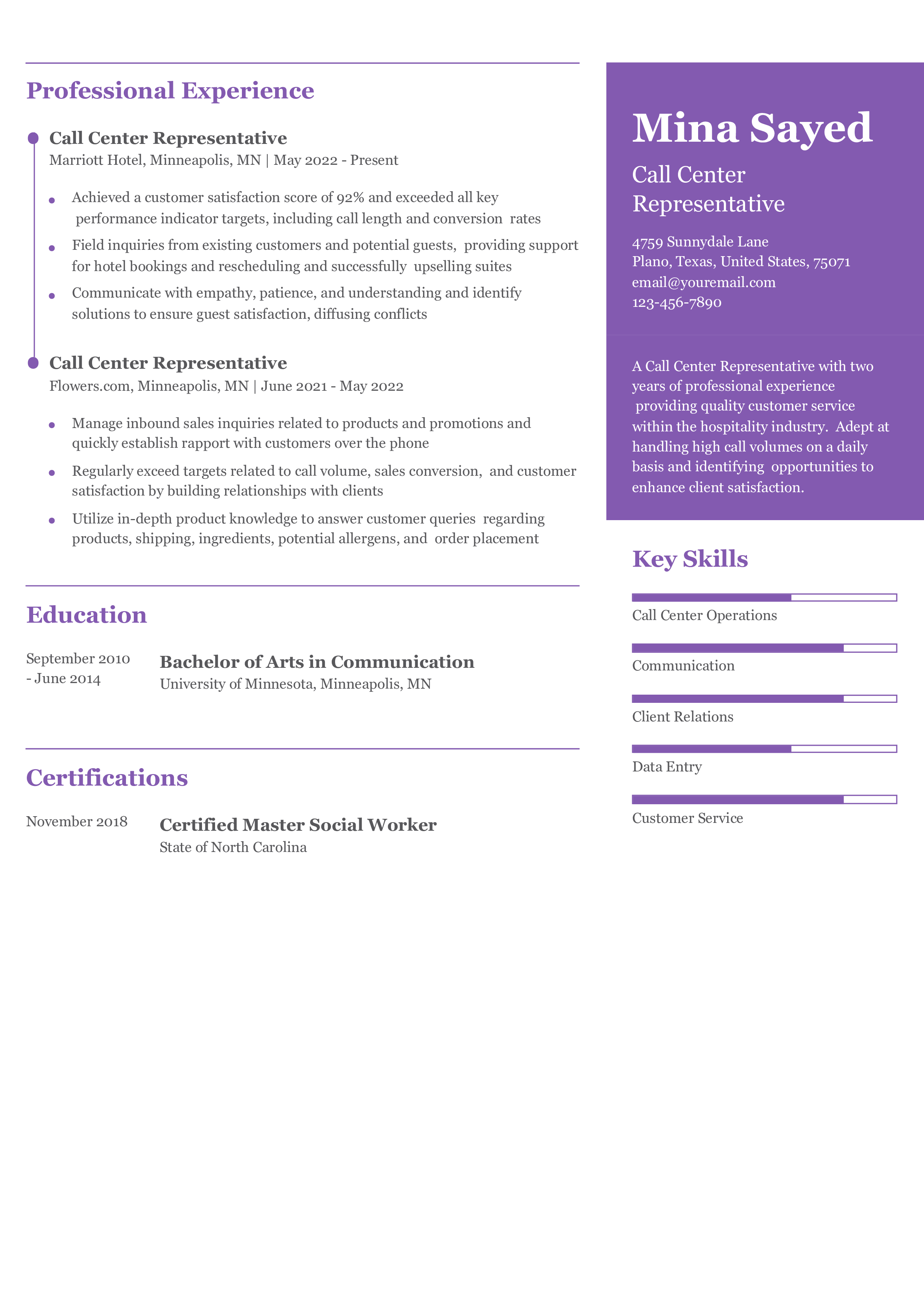 Call Center Representative Entry Level