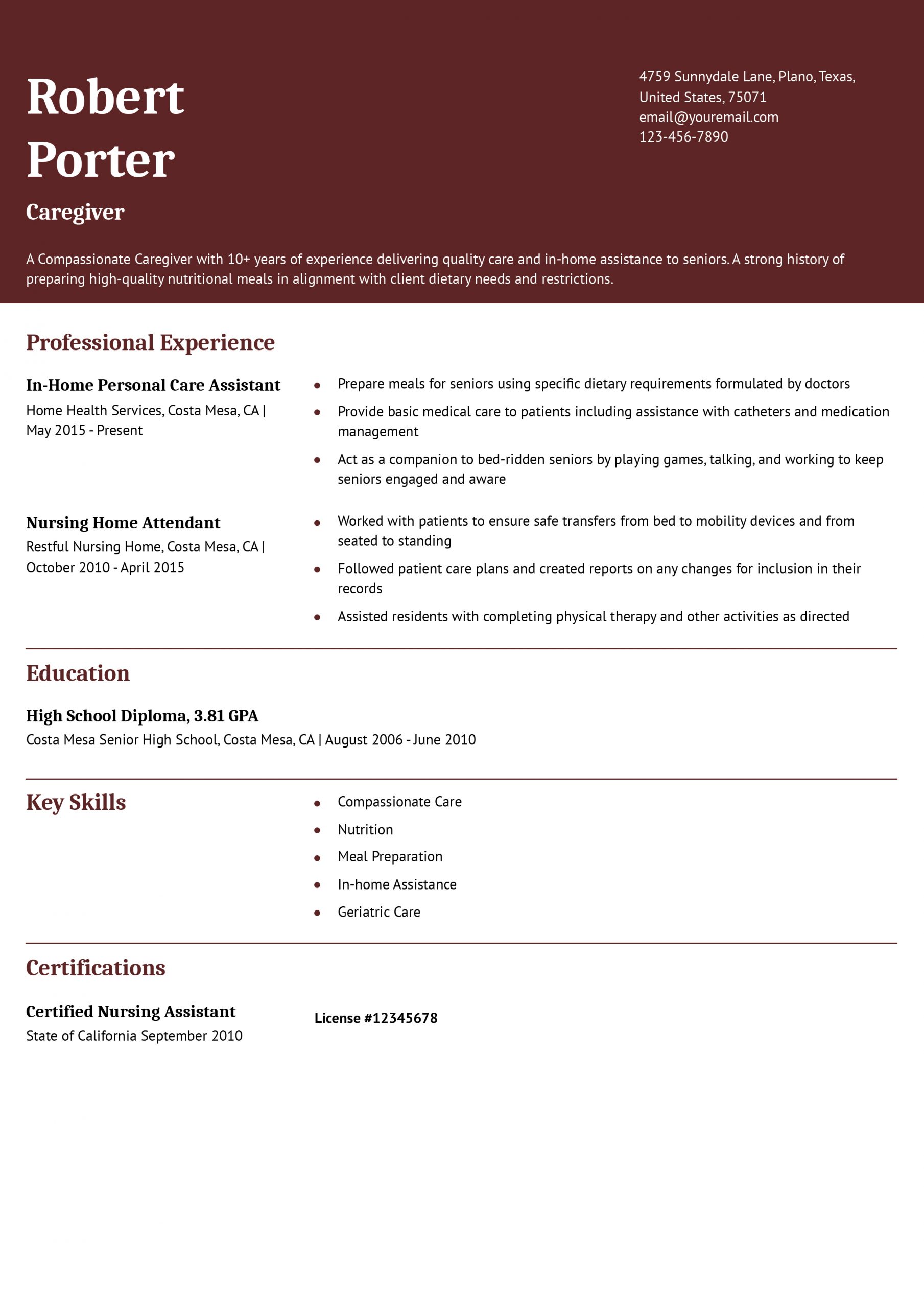 Caregiver Resume Examples and Templates for 2025
