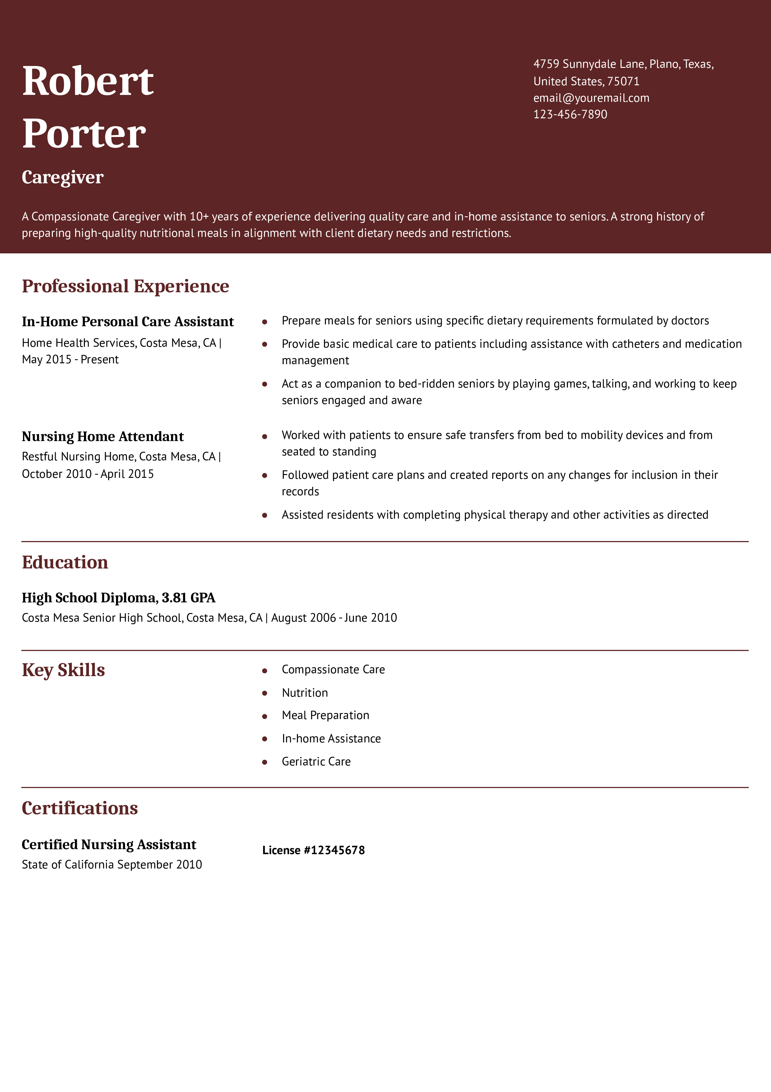 Mid-Career Resume