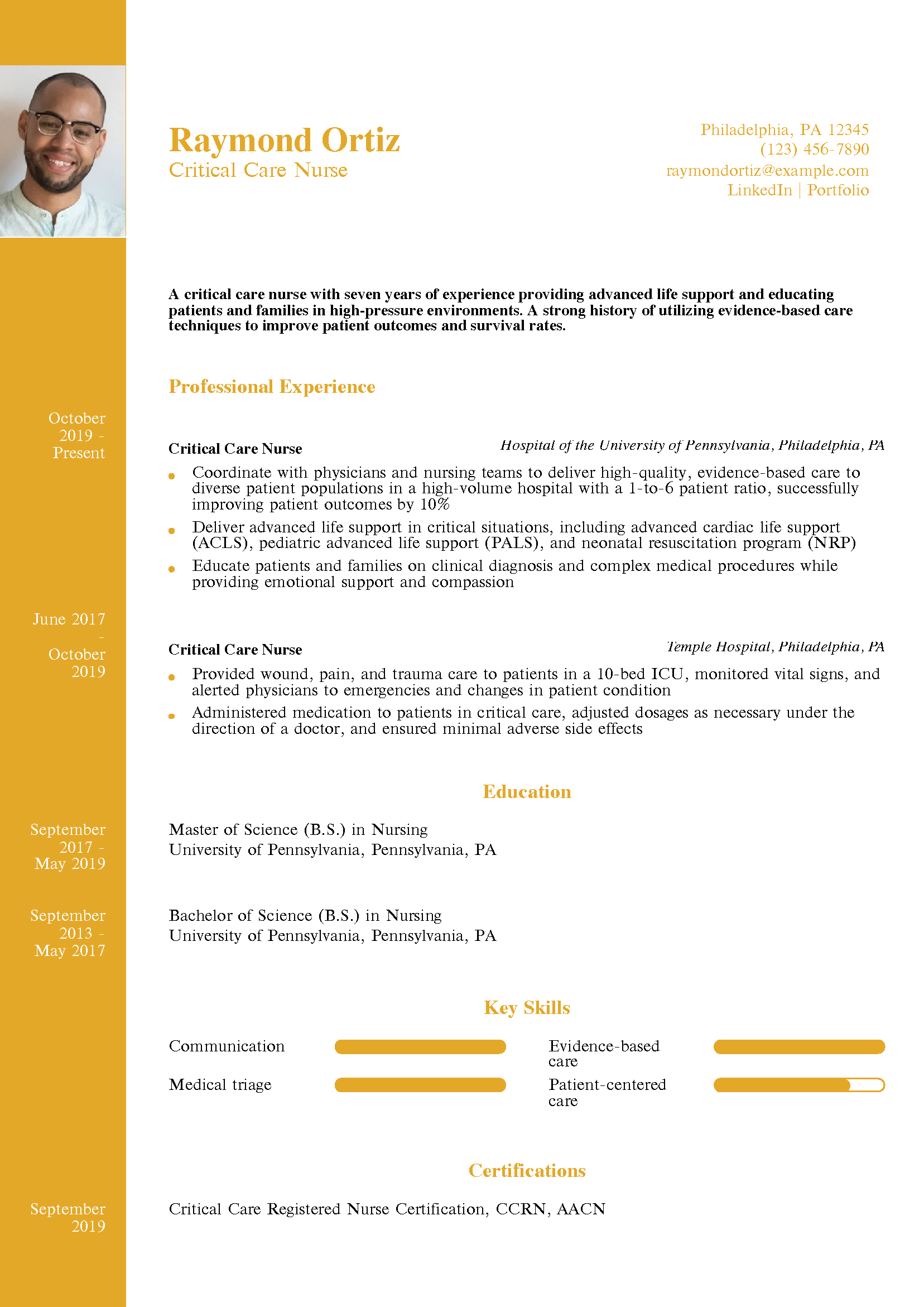 Critical Care Nurse Resume Example