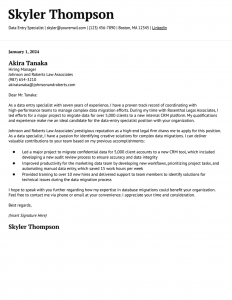 Data Entry Cover Letter Examples and Templates Image