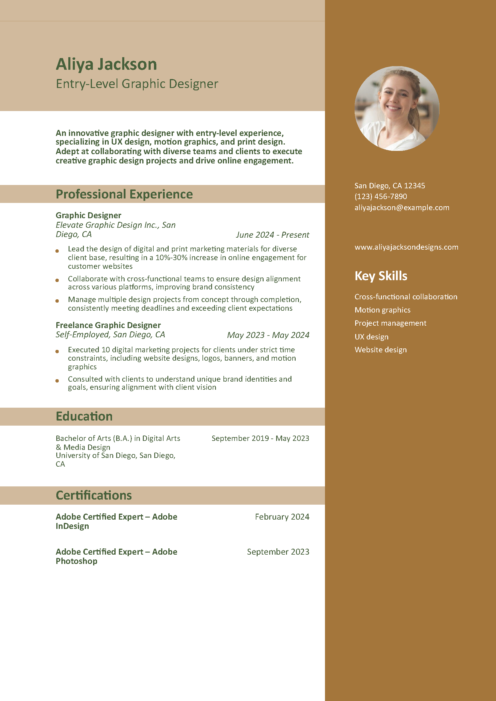 Entry-Level Graphic Designer Resume