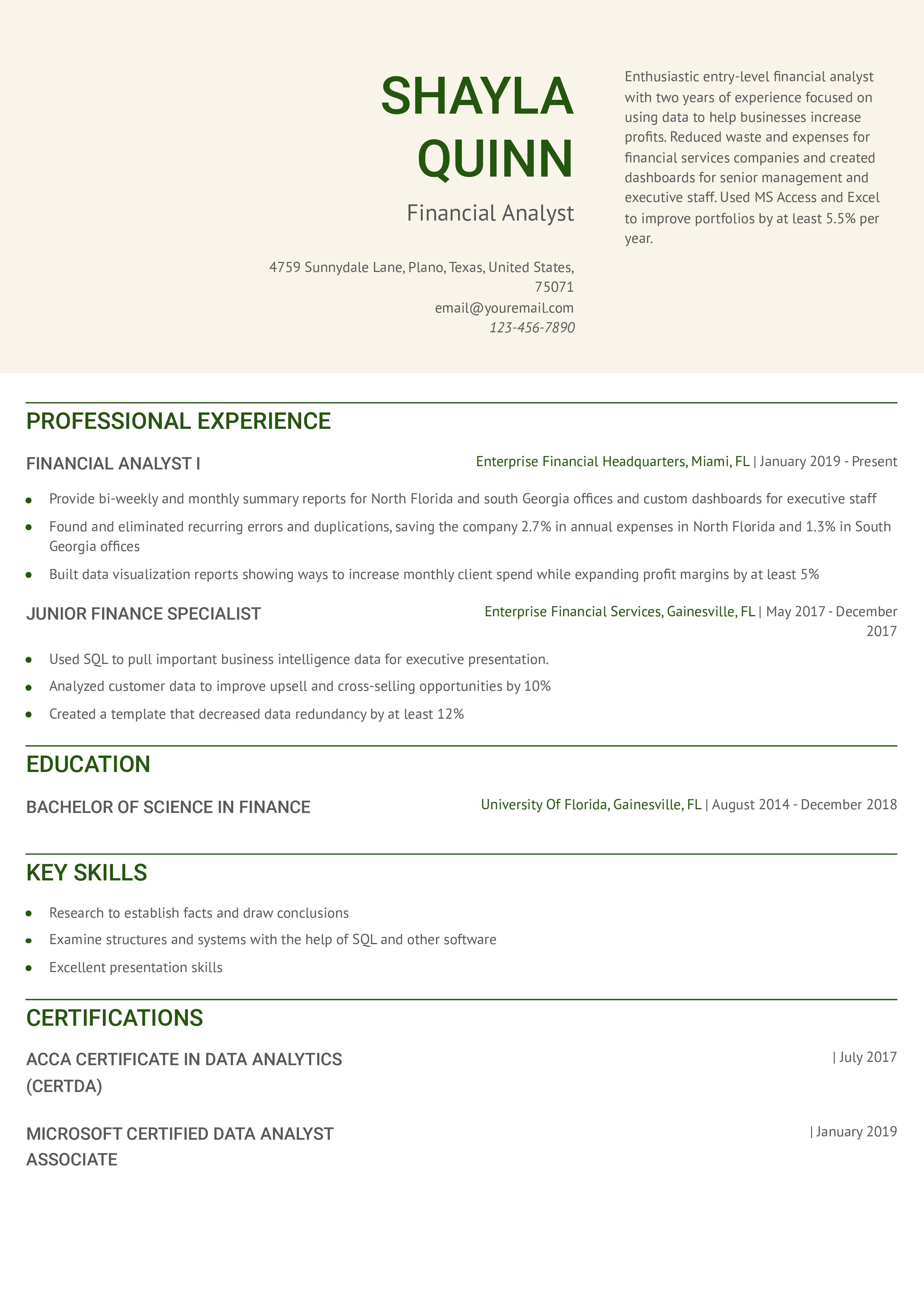 Entry-Level Resume