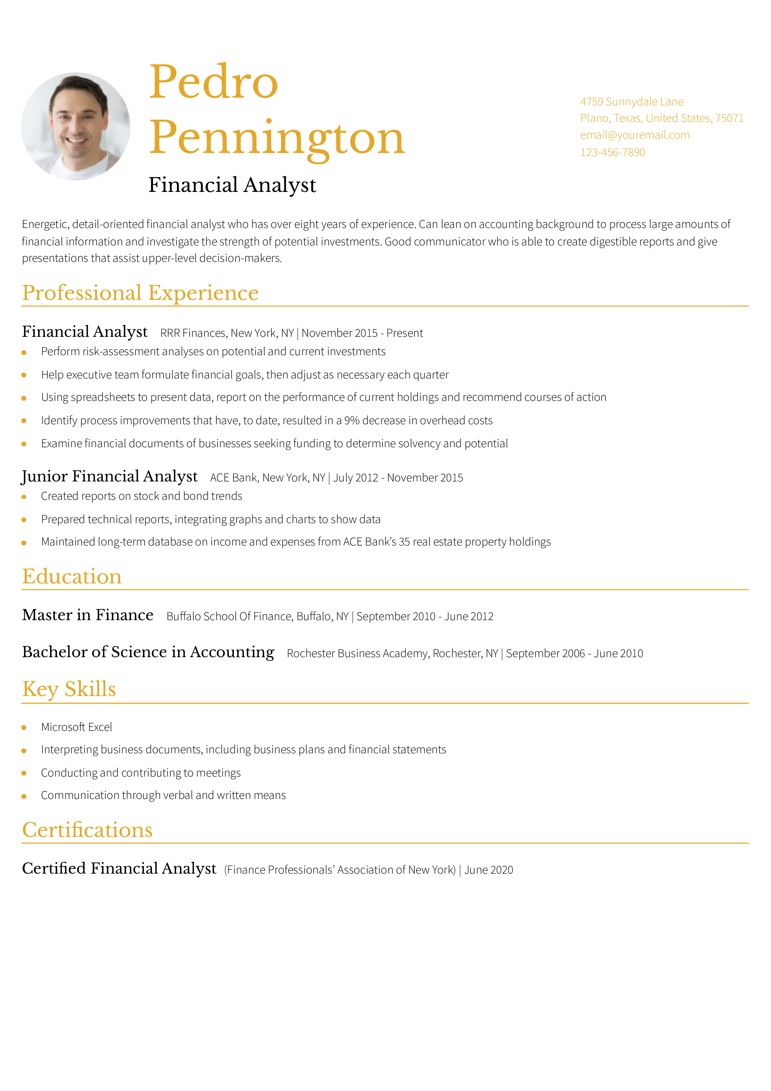 Mid-Career Resume