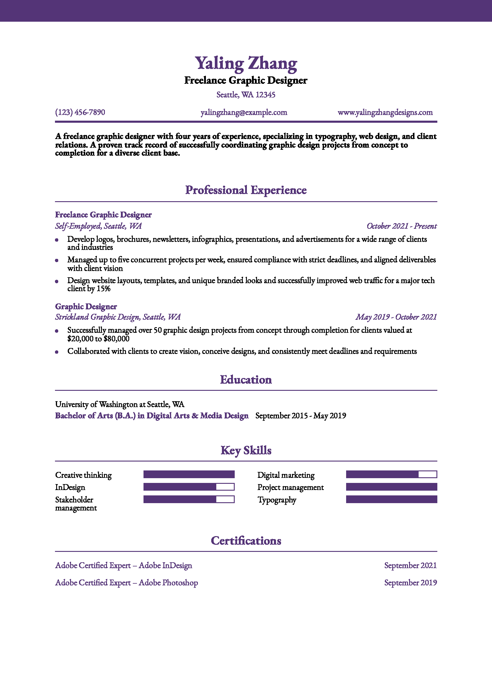 Freelance Graphic Designer Resume