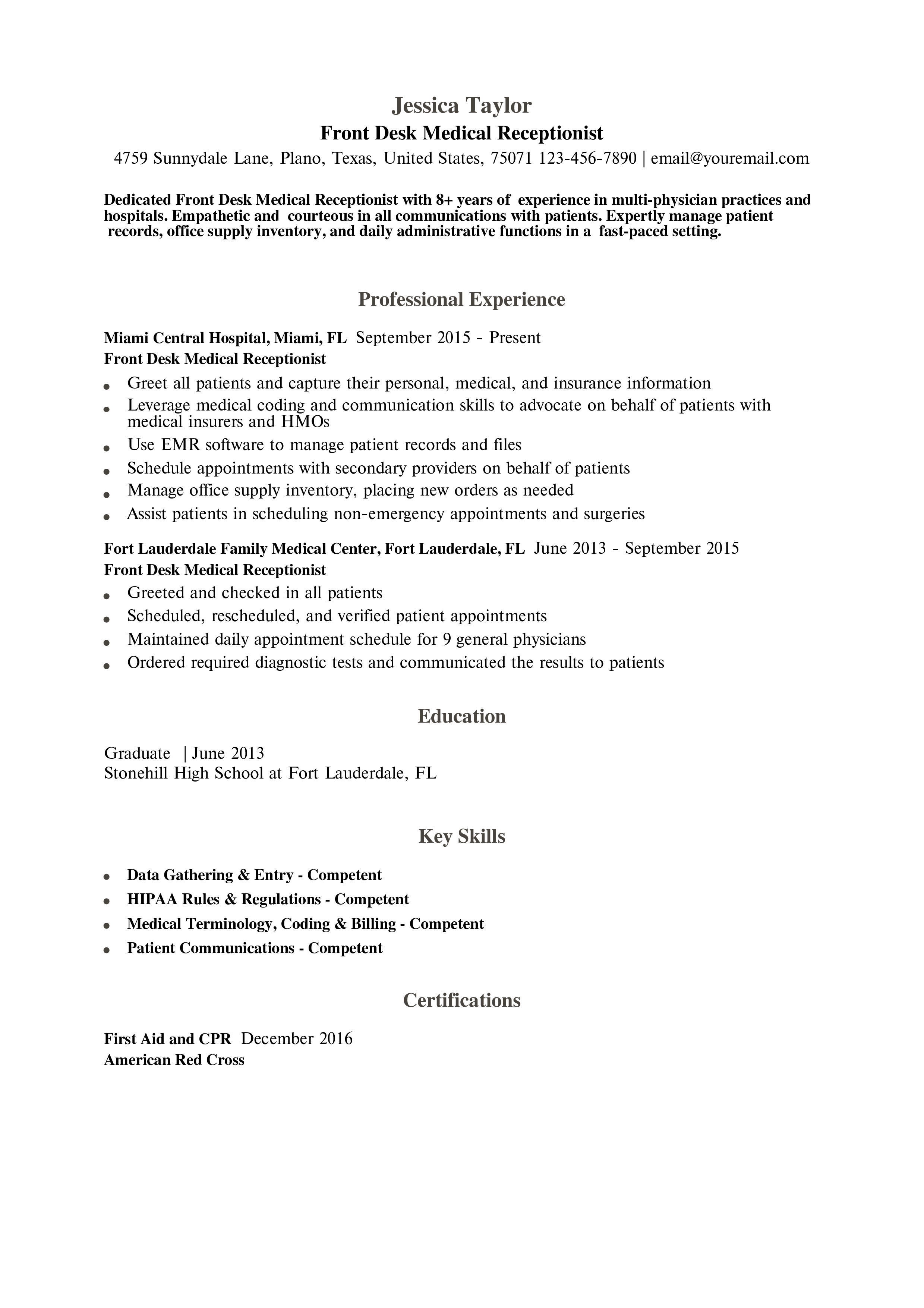 Mid-career Resume