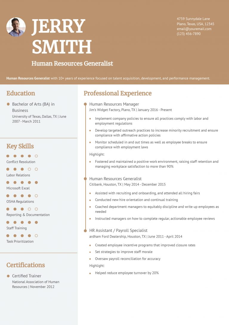 15 Human Resources Resume Examples and Templates for 2025 