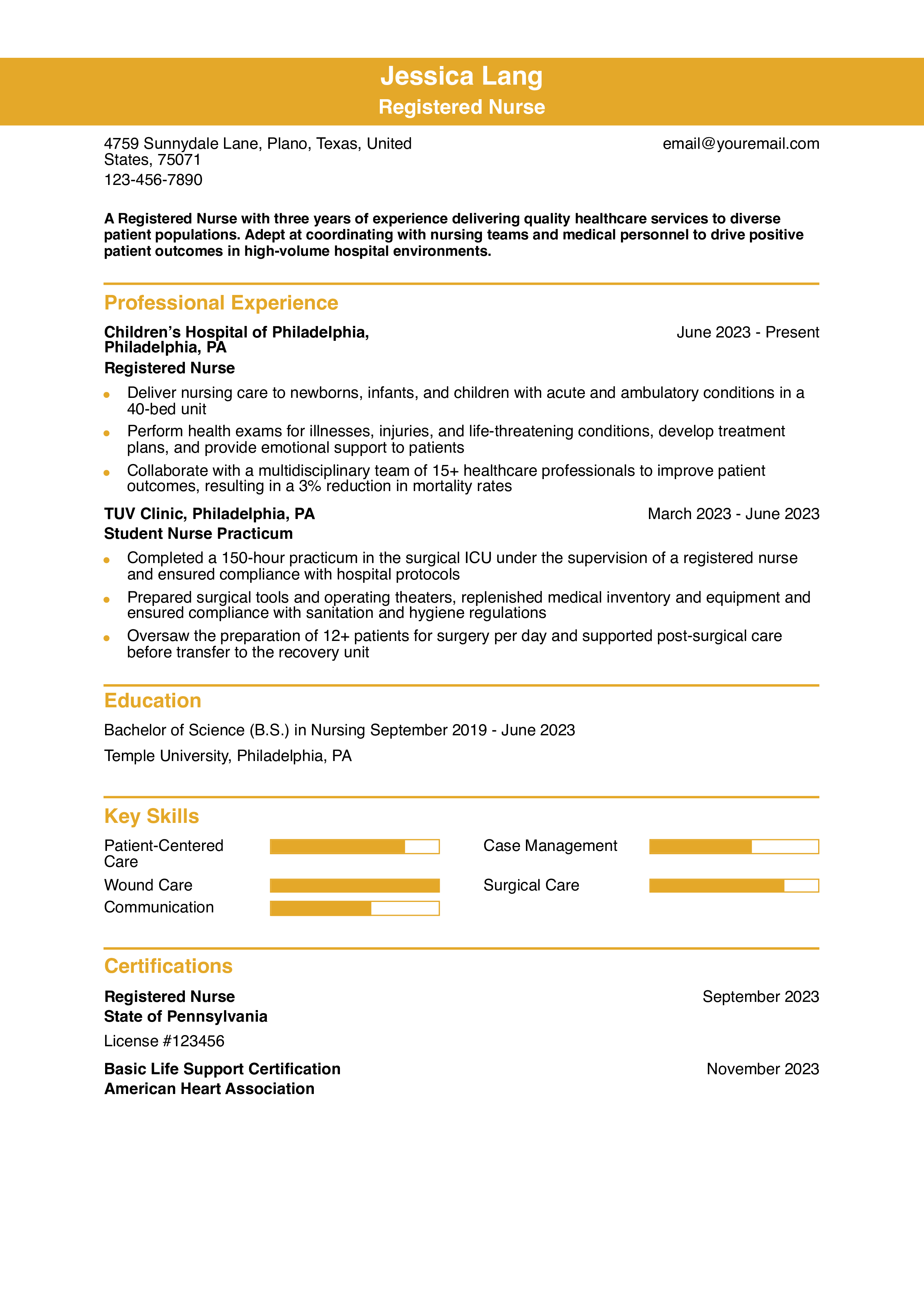 11 Nurse Resume Examples and Templates for 2025 - ResumeBuilder.com