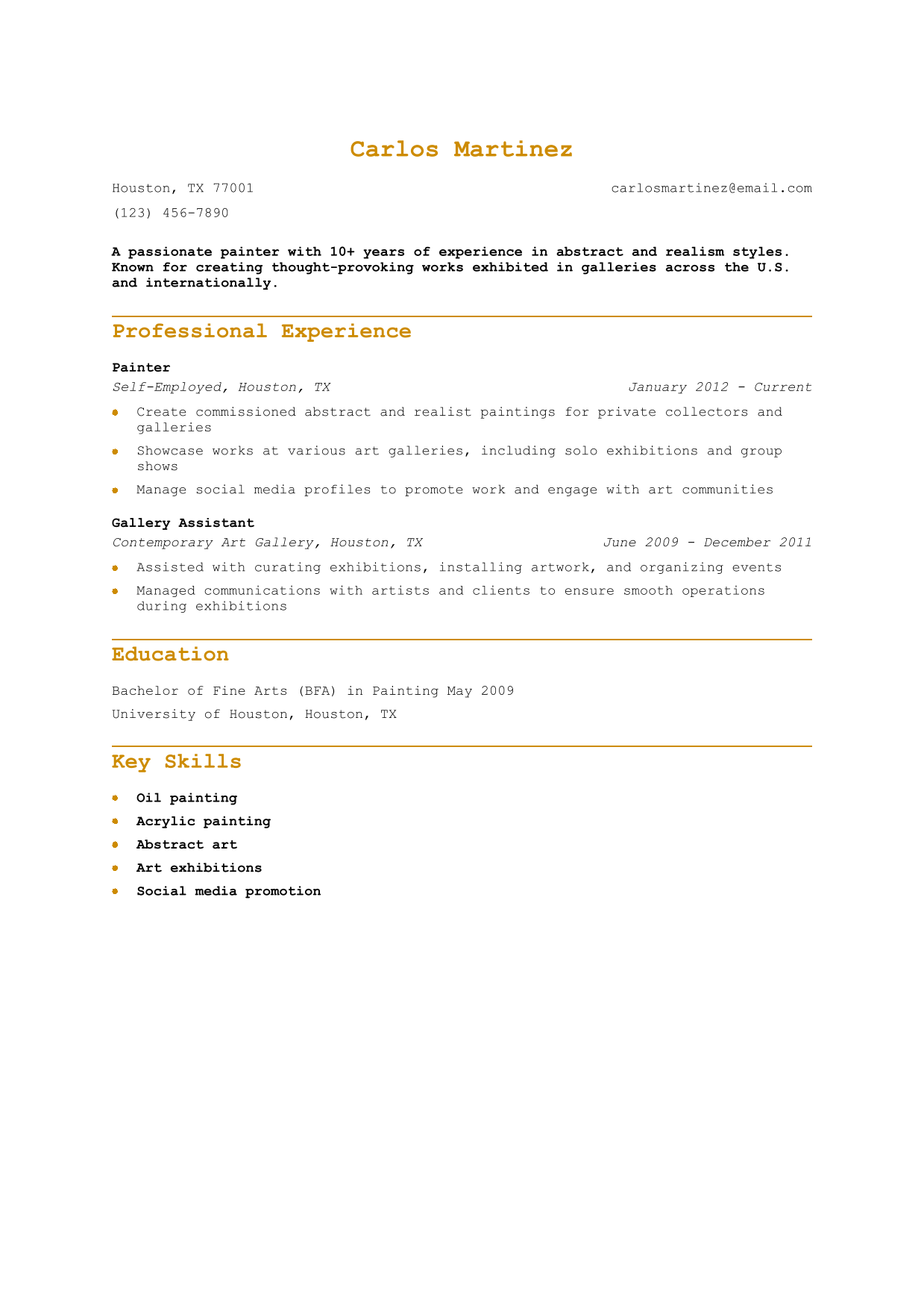 Painter Resume Example