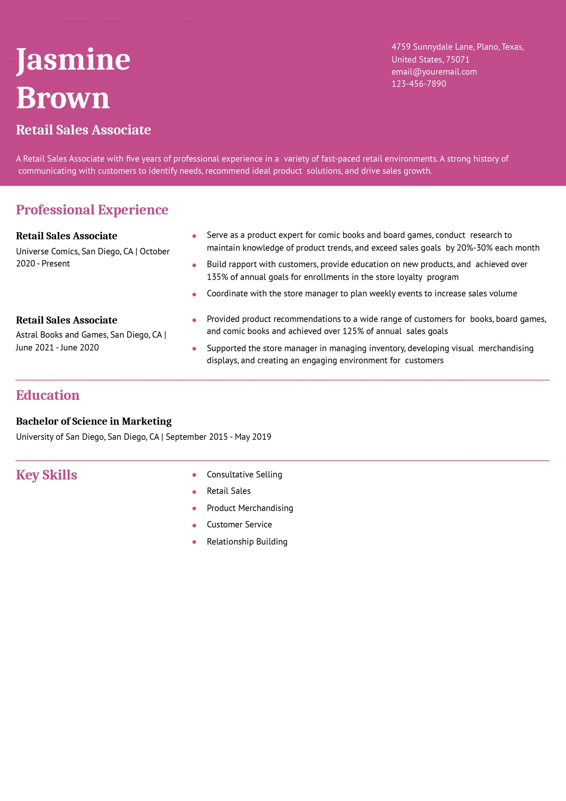 Retail Sales Associate Resume Examples - Retail Sales Associate Mid Level Scaled 