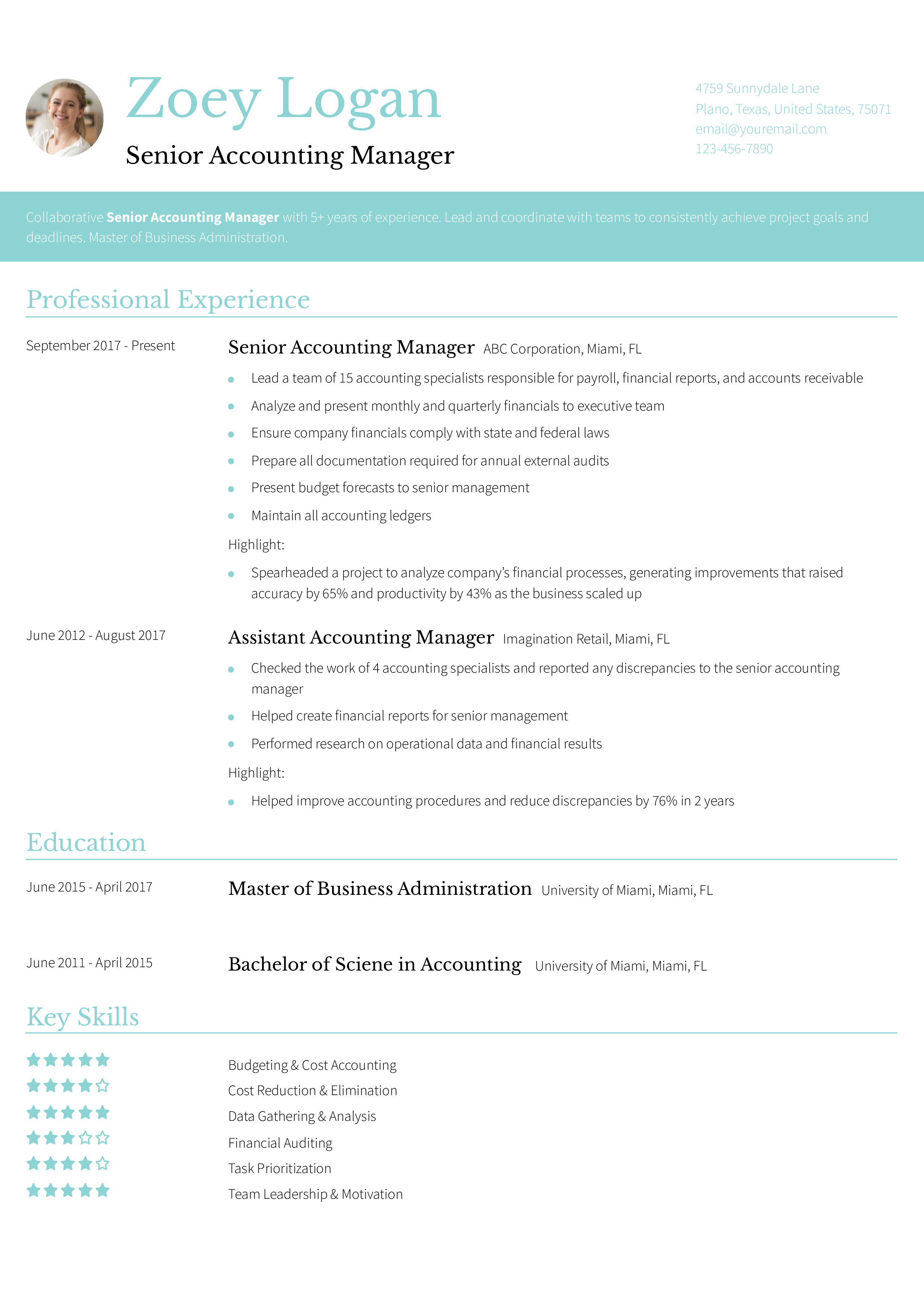 Mid-Career Resume