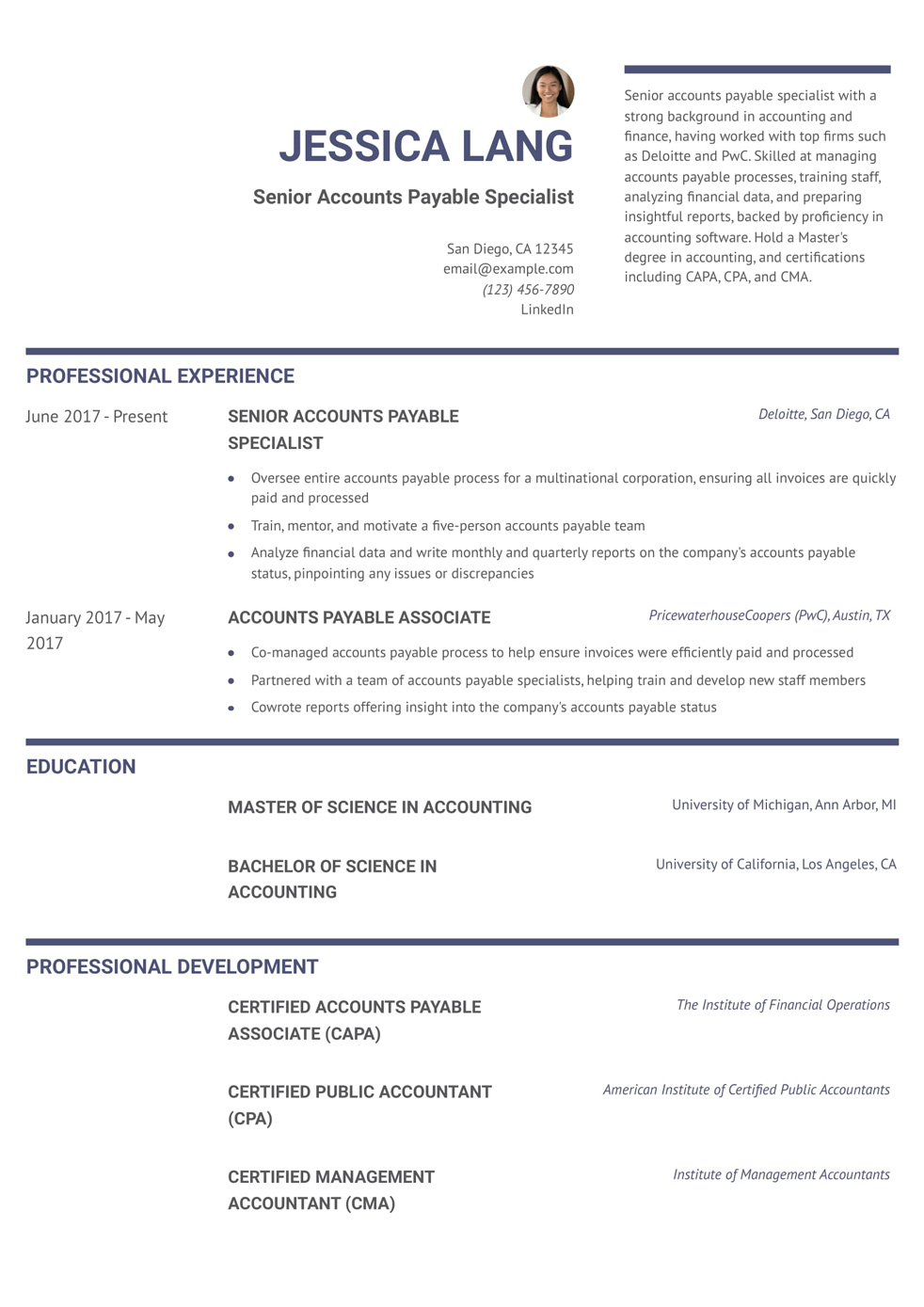 Accounts Payable Specialist Resume Example