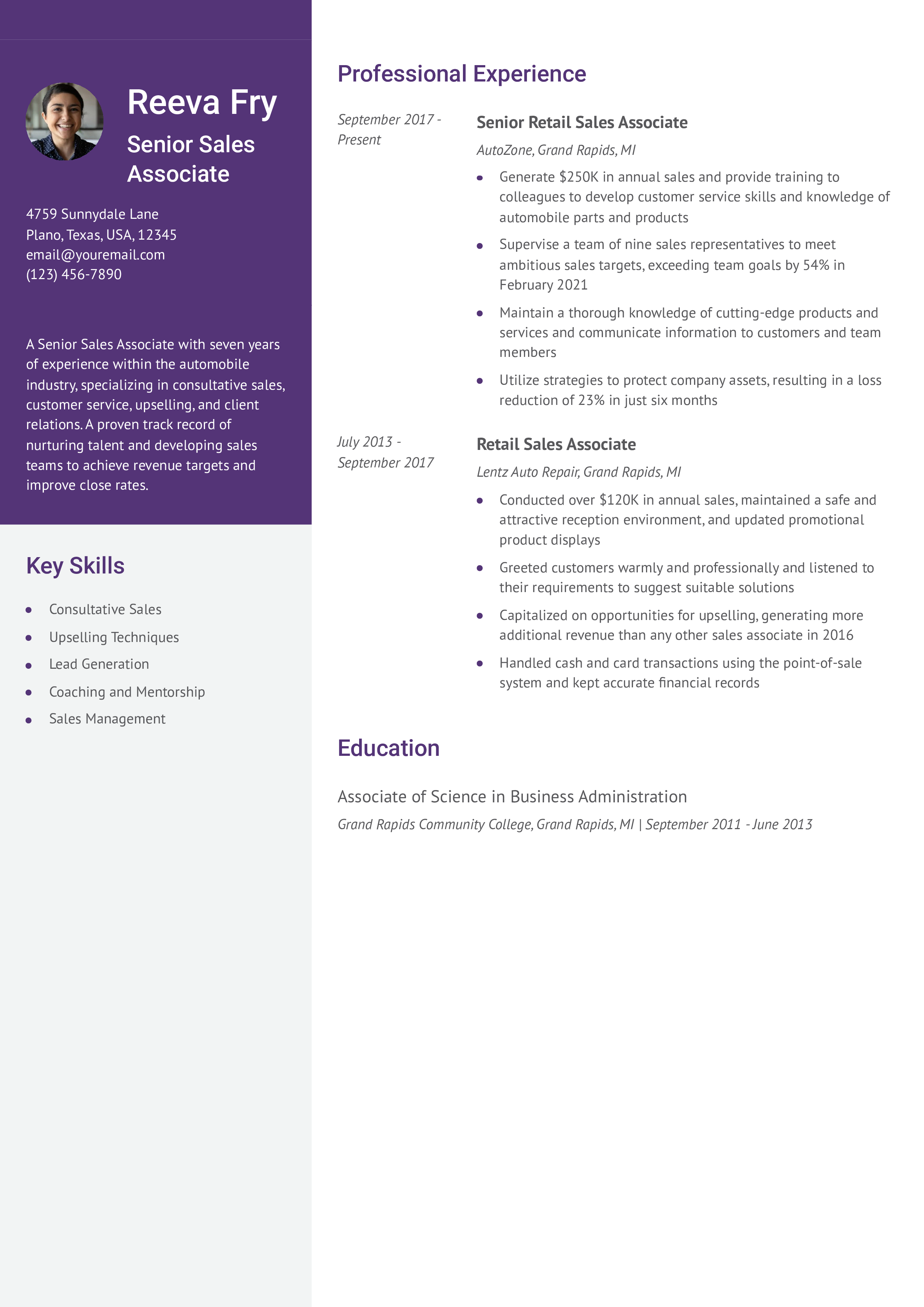 Mid-career Resume