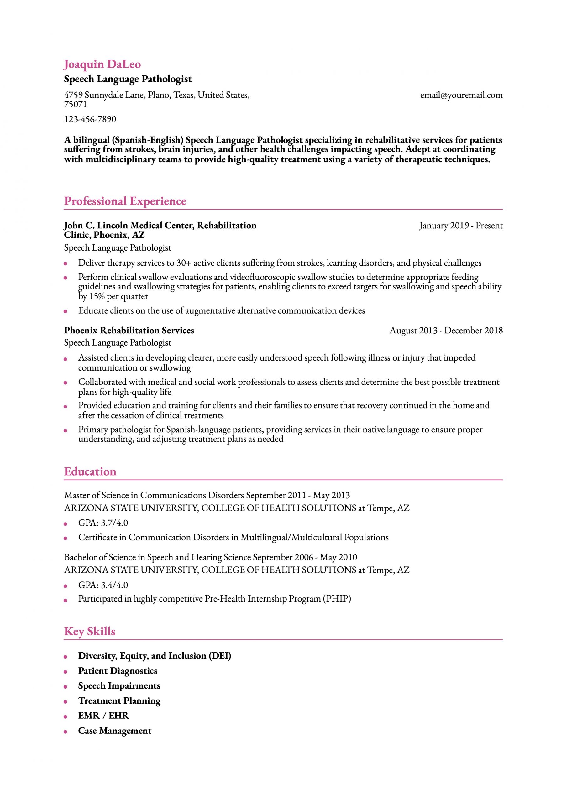 Speech-Language Pathologist Resume Examples and Templates for 2025