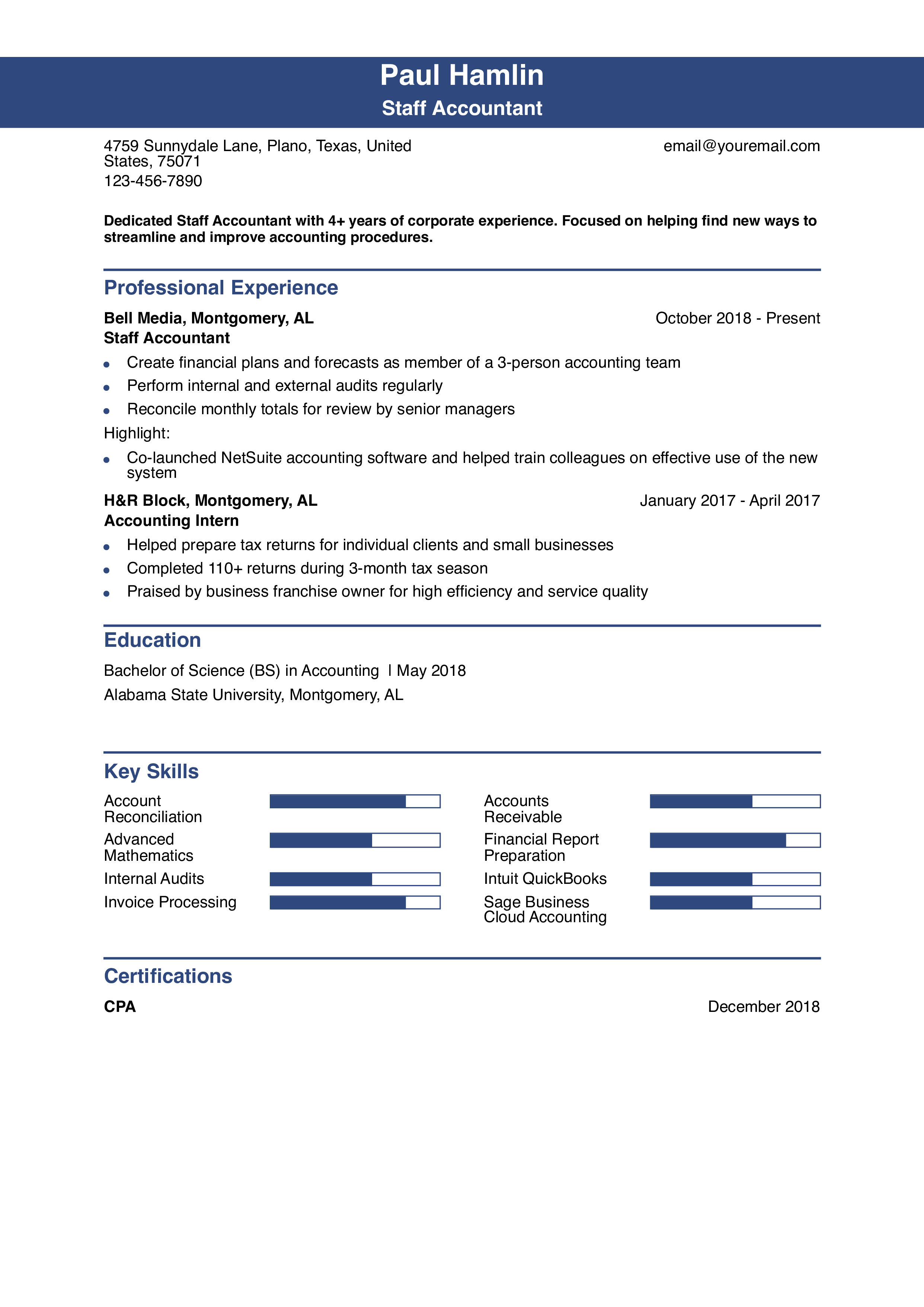 Mid-Career Resume