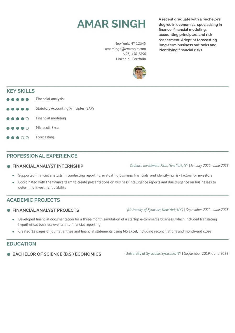 Student Resume Example