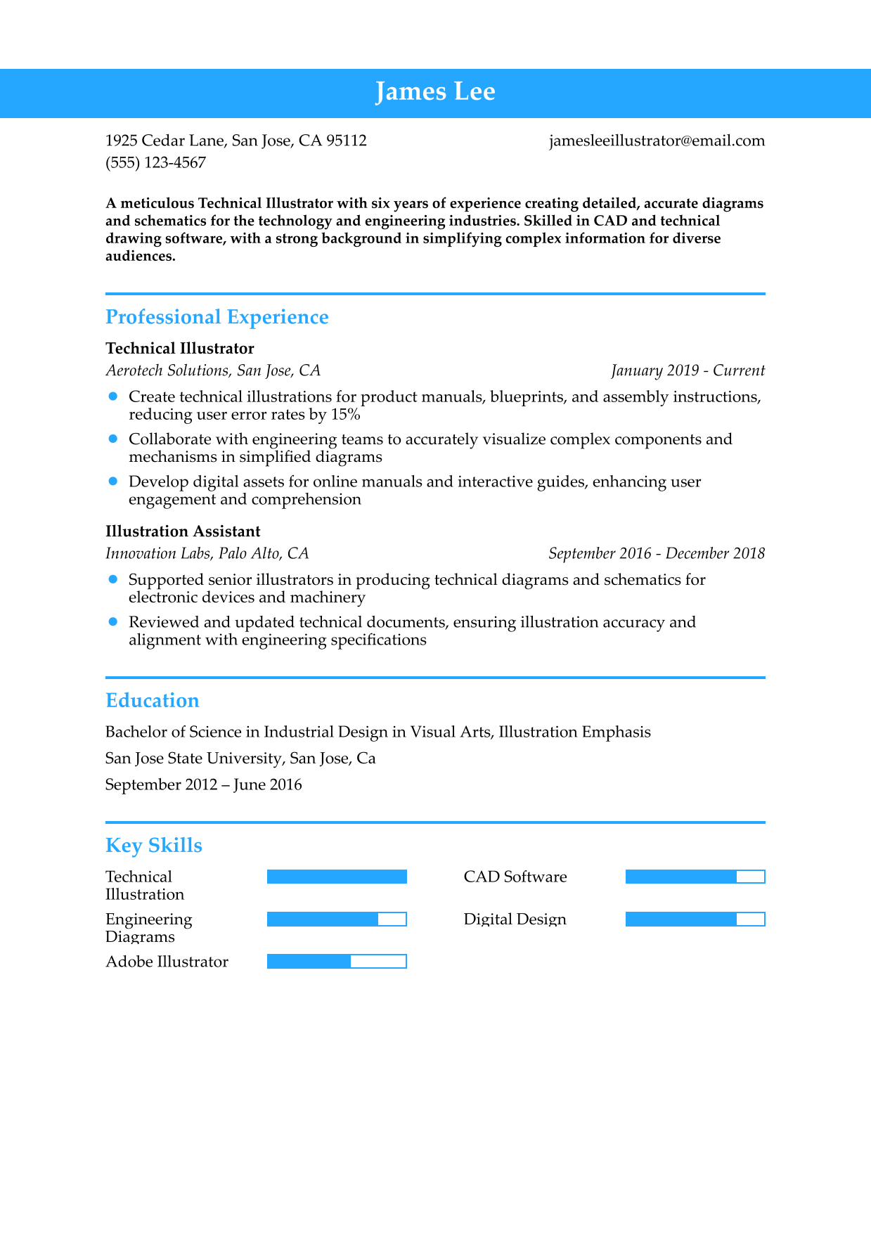 Technical Illustrator Resume Example