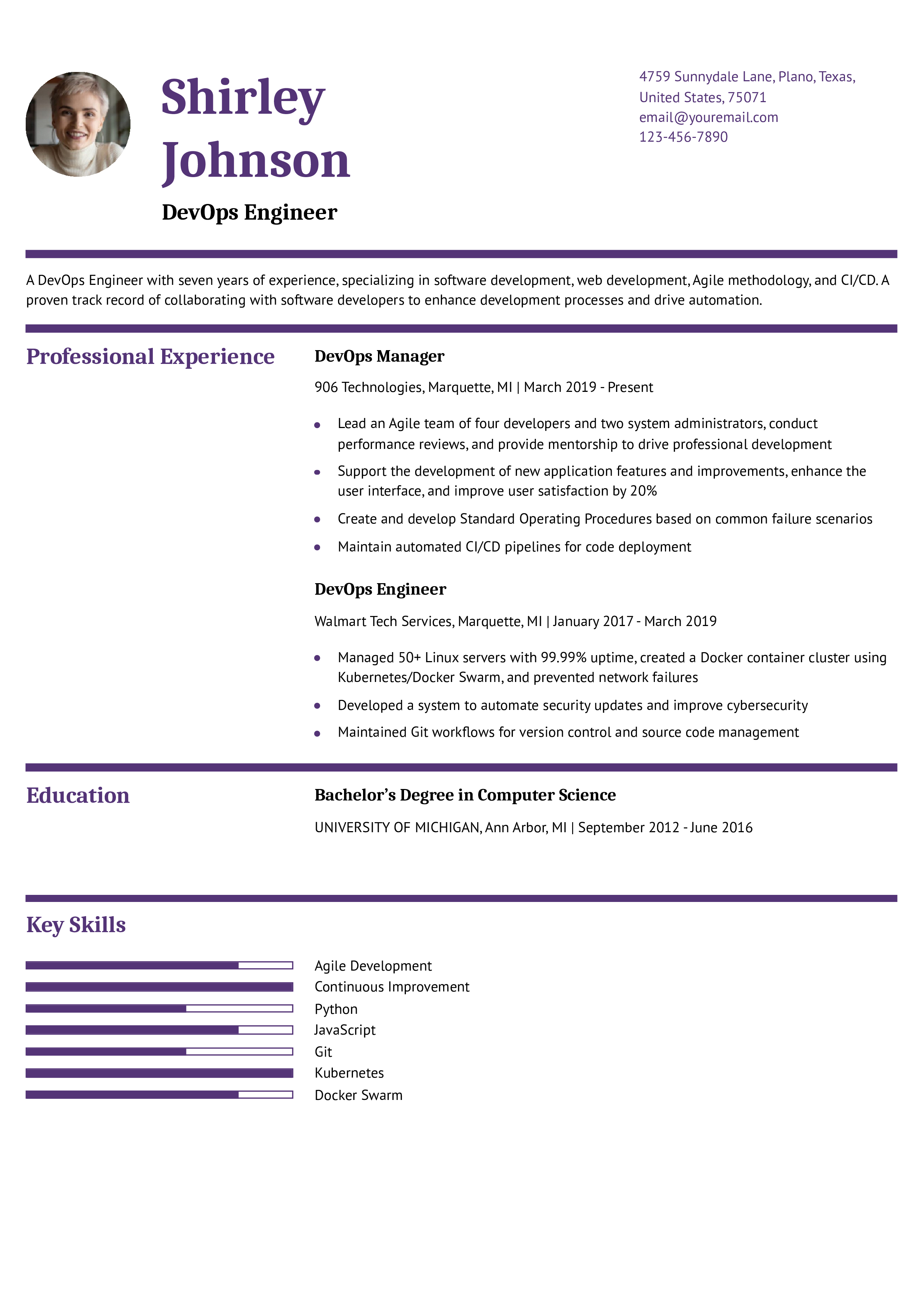 Mid-Career Resume
