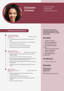 Food Service Resume Example