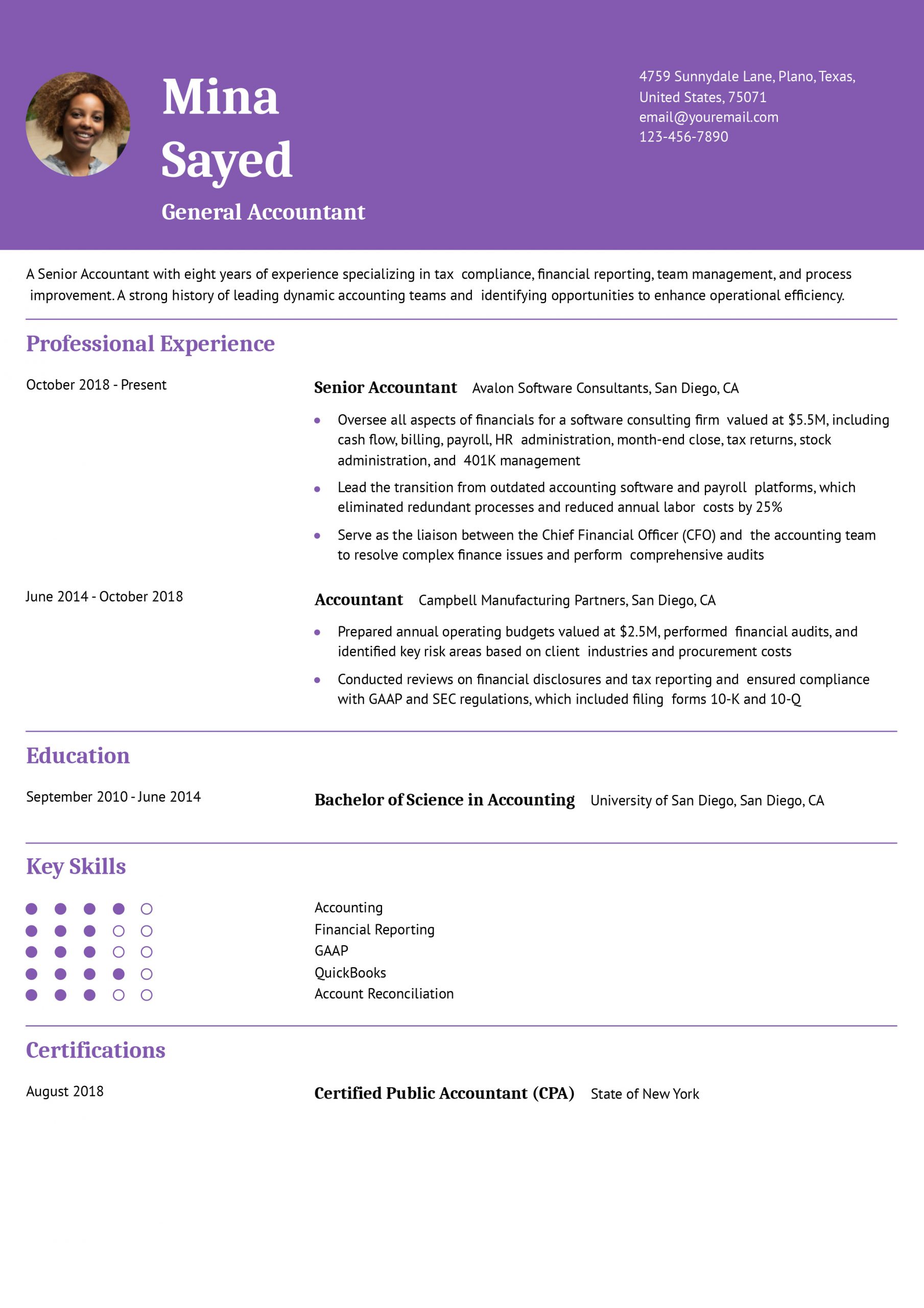 General Accountant Resume Examples and Templates for 2025