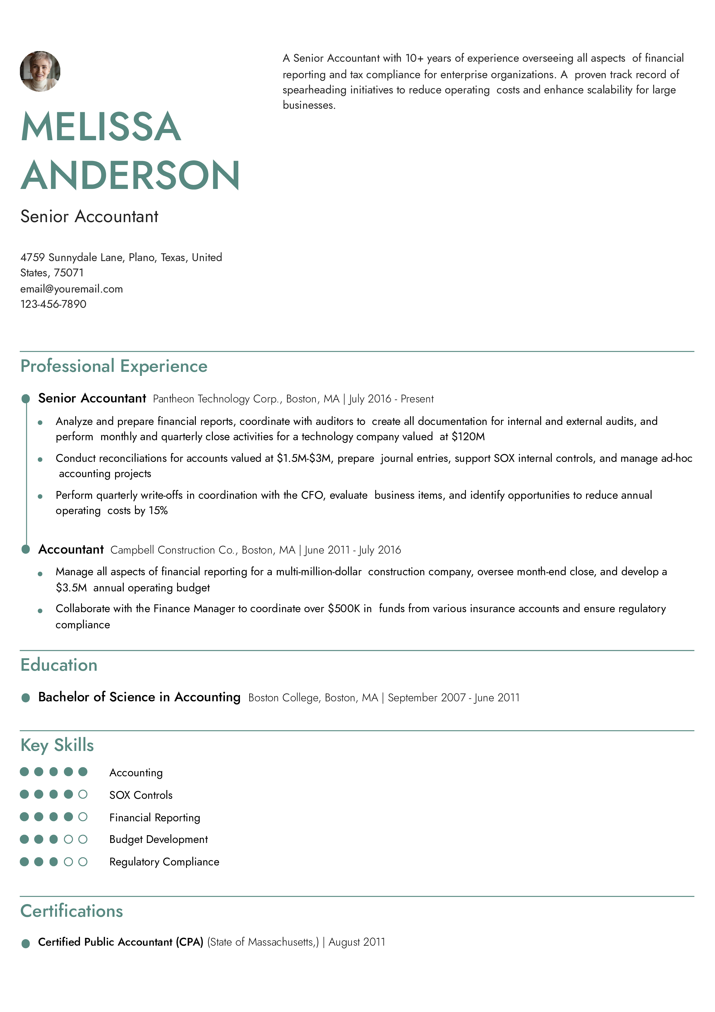 Senior-Level Resume