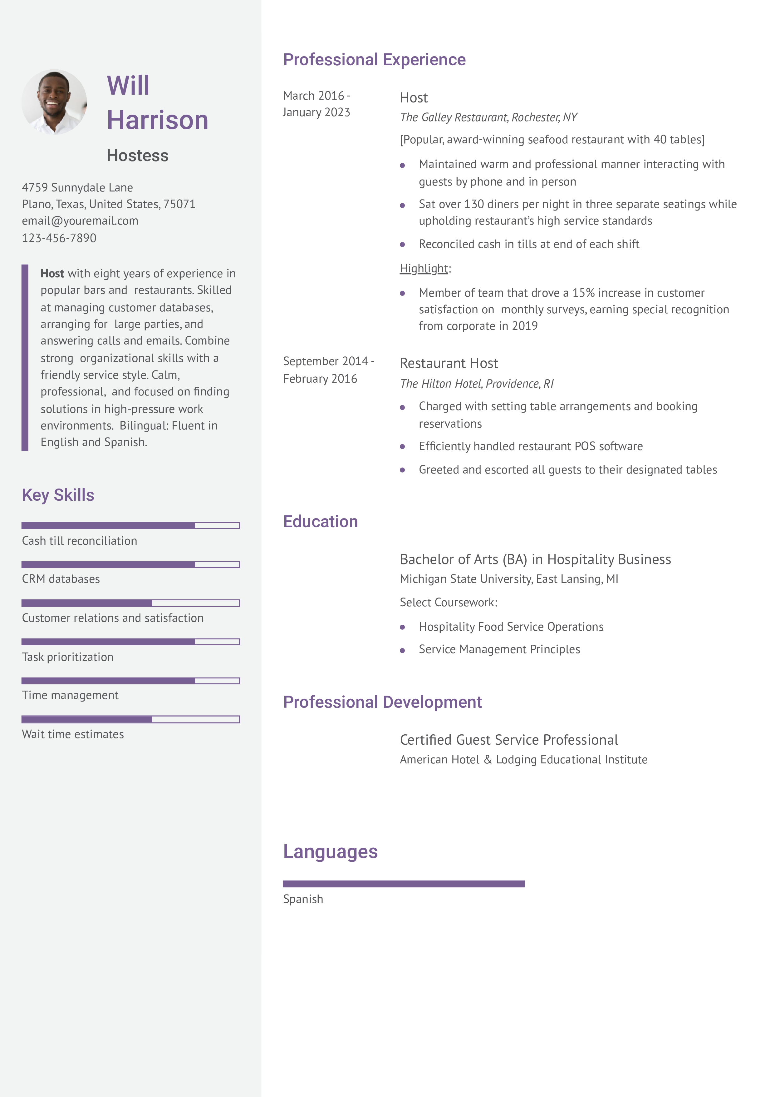 Host amp Hostess Resume Examples - Host Hostess Mid Level.pdf 