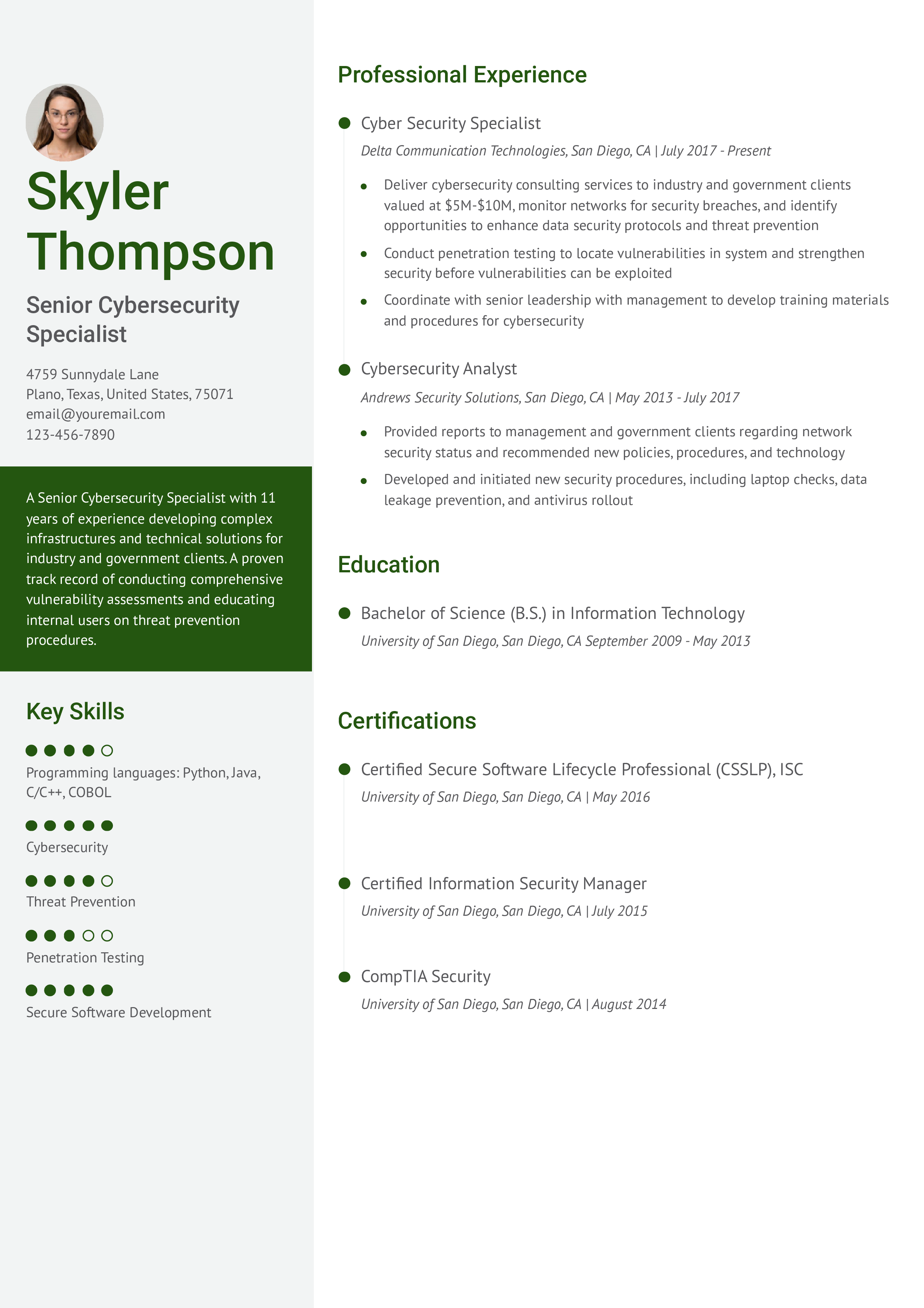 Senior-Level Resume