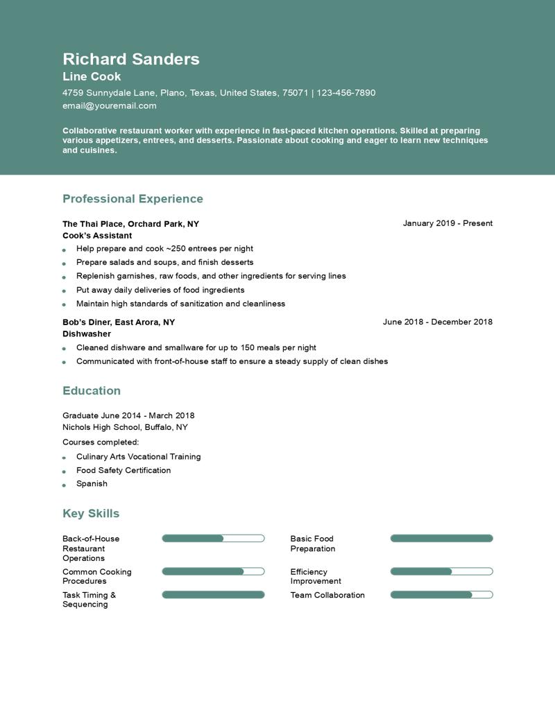 Line Cook Resume Examples and Templates - Line Cook Banner Image