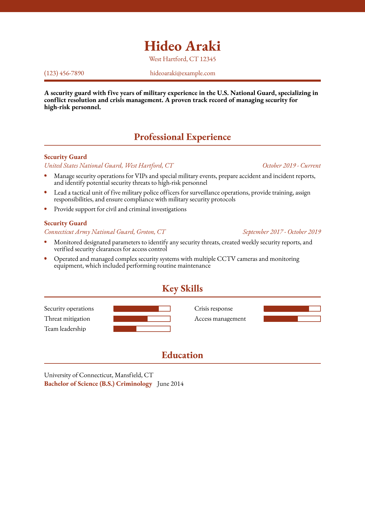 Military-To-Civilian Resume Example