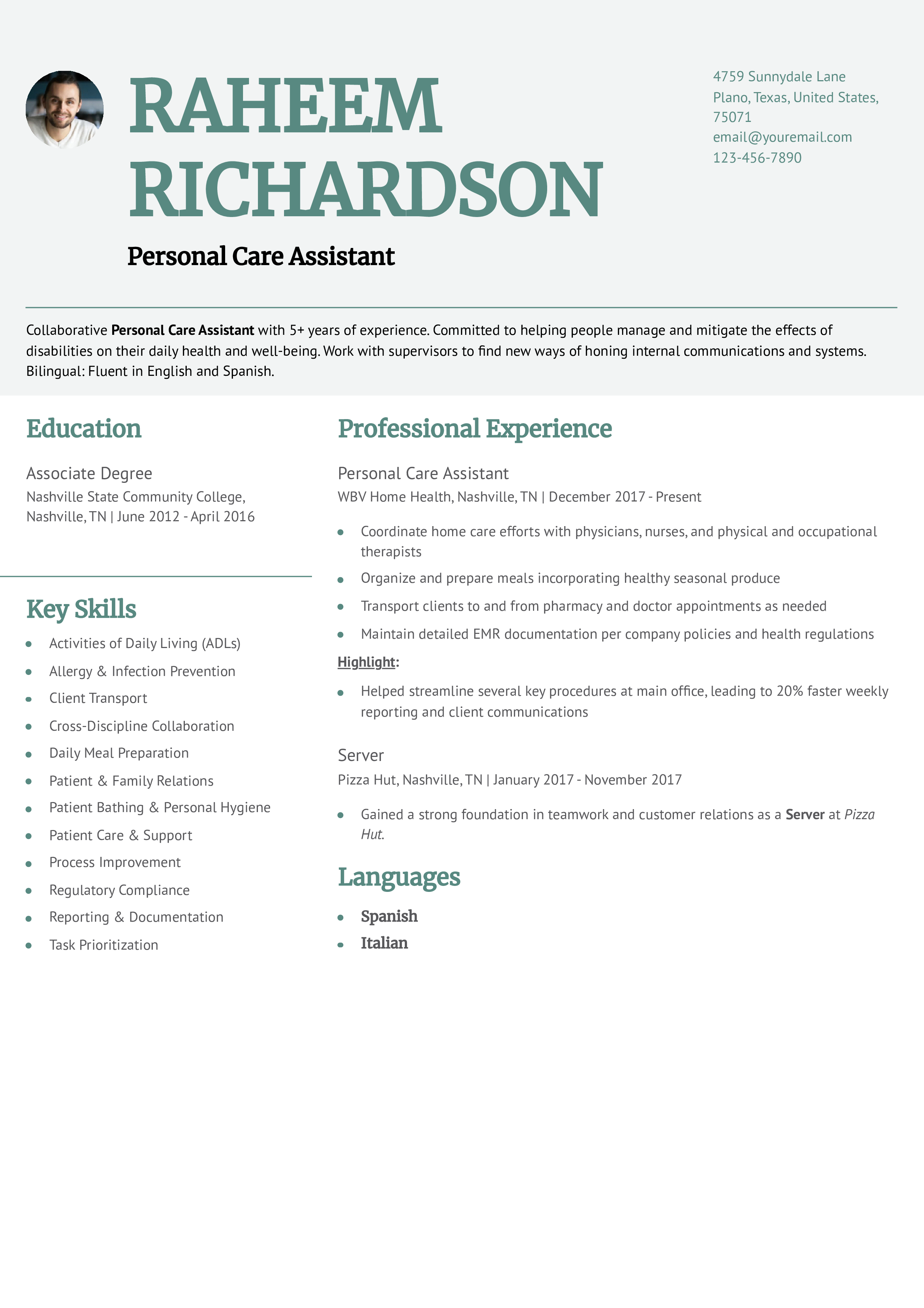 Mid-career Resume
