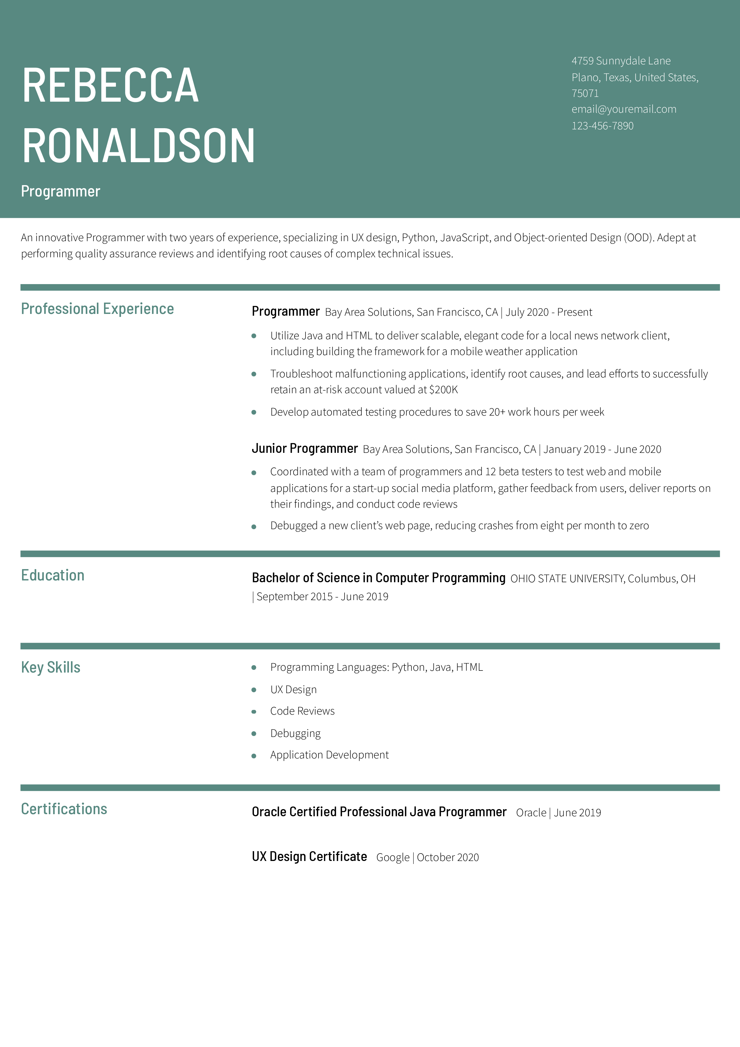 Entry-Level Resume