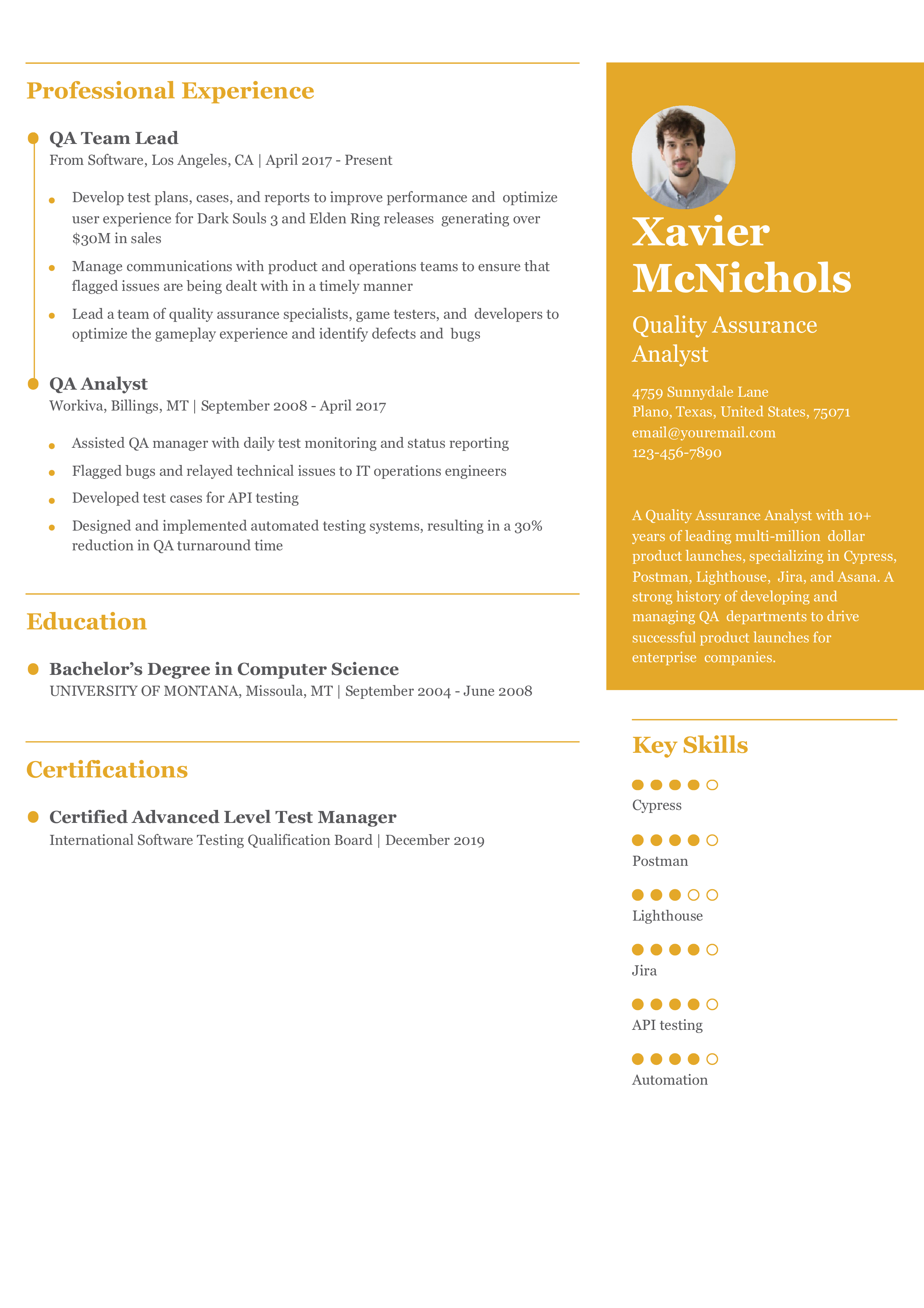 Quality Assurance Senior Level