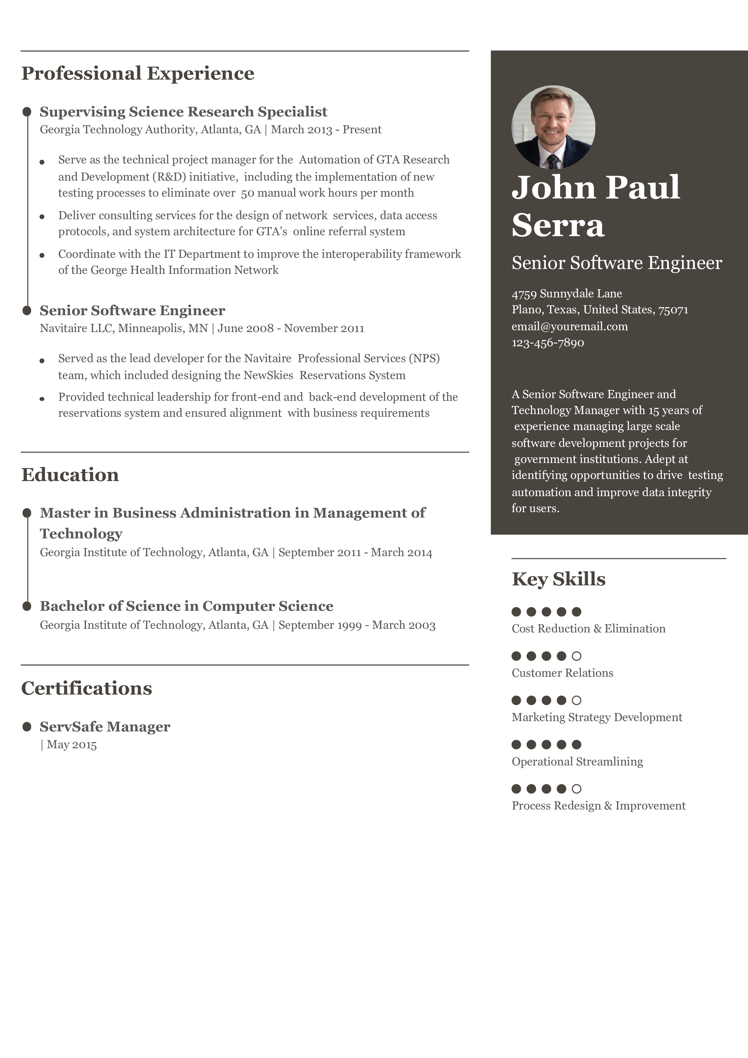 Senior-level Resume