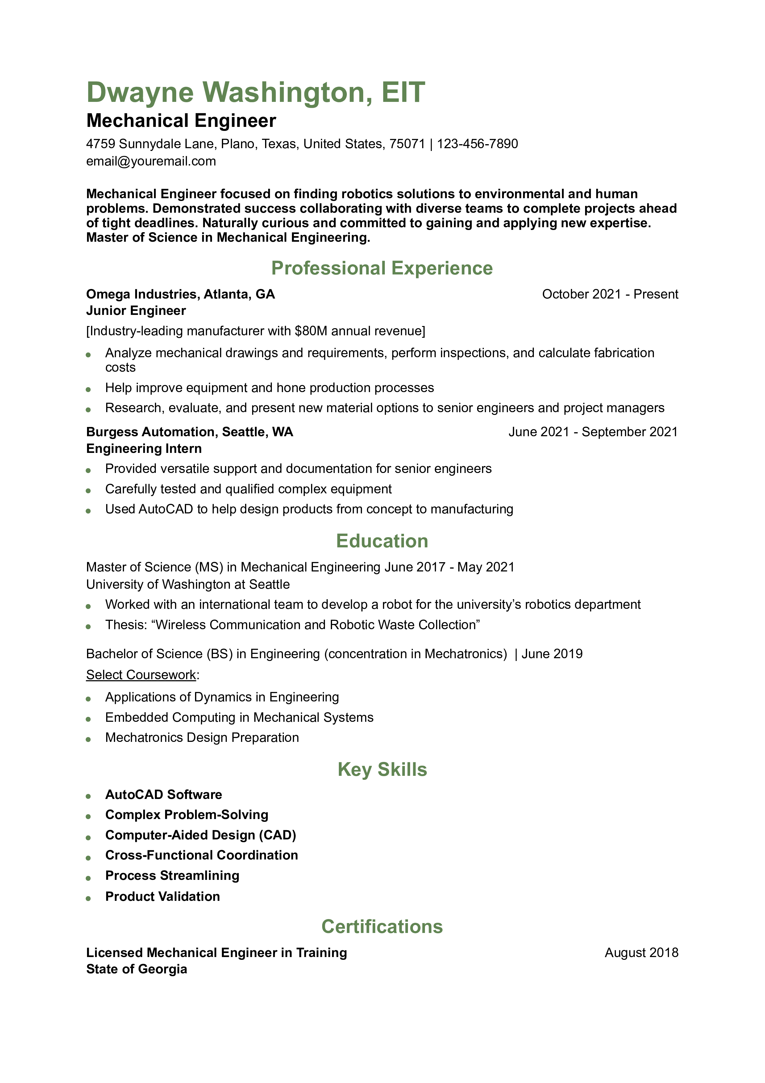 10 Engineering Resume Examples and Templates for 2024 10 Engineering Resume Examples and Templates for 2024