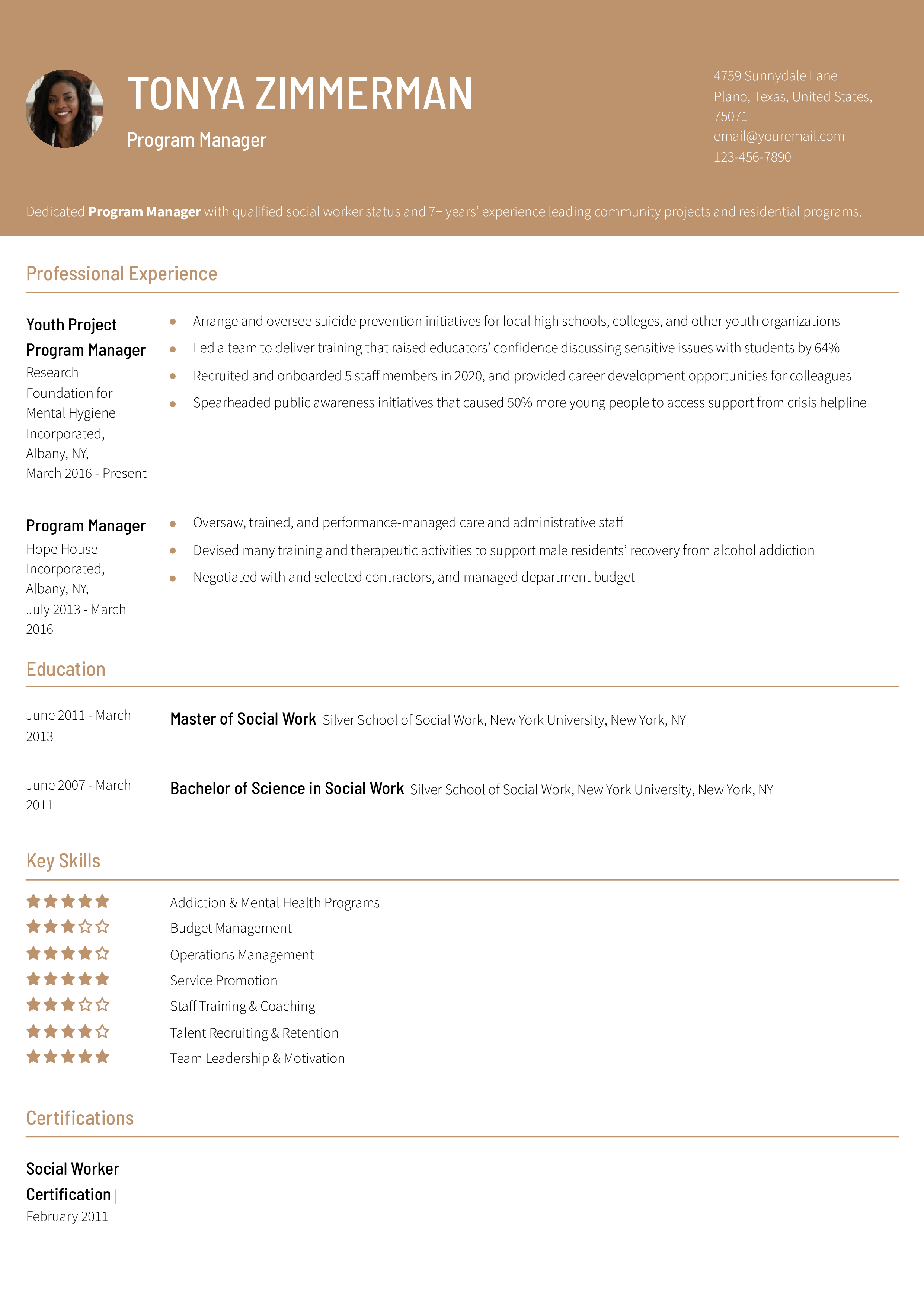 Mid-Career Resume