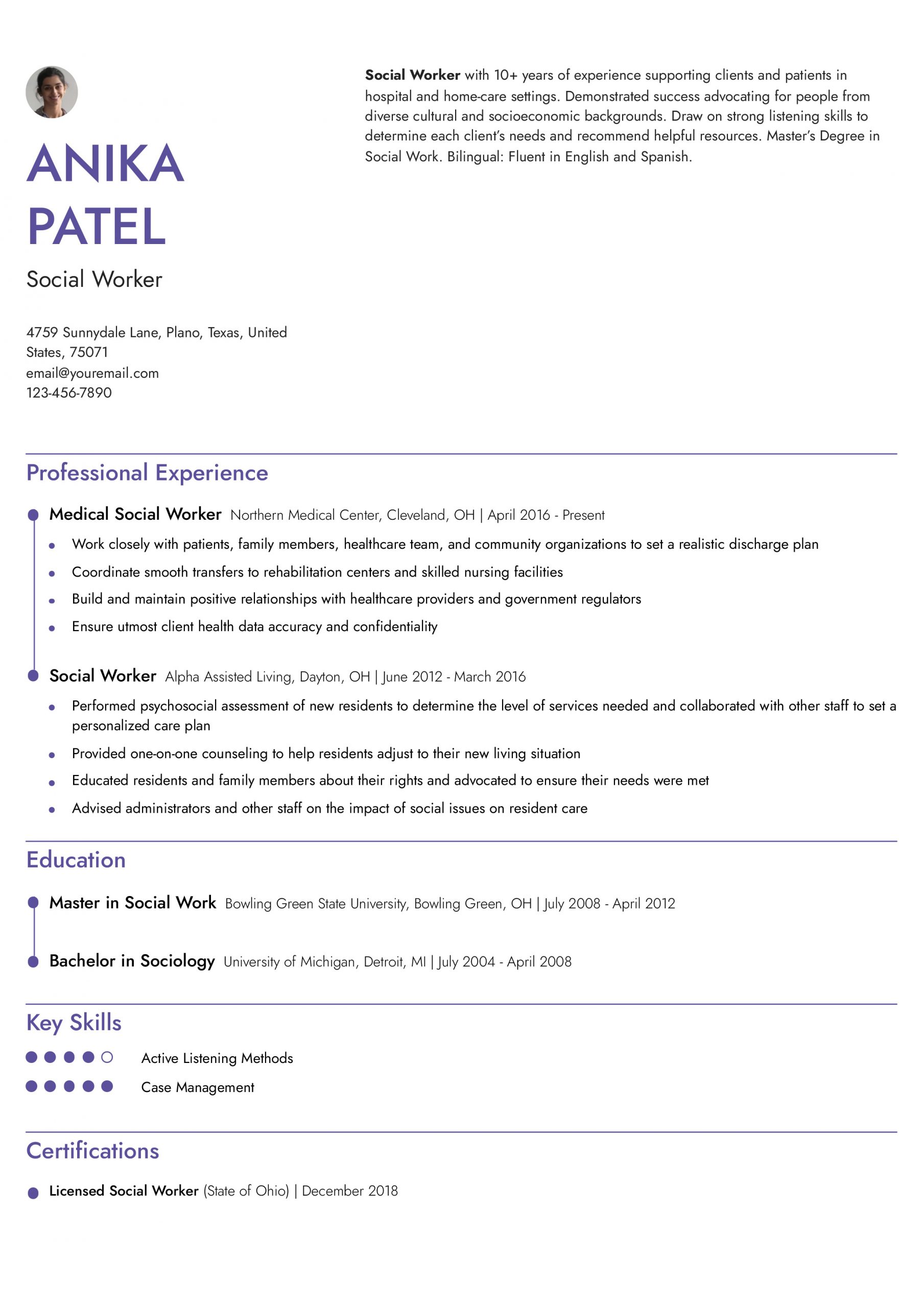 Social Work Resume Examples and Templates for 2025