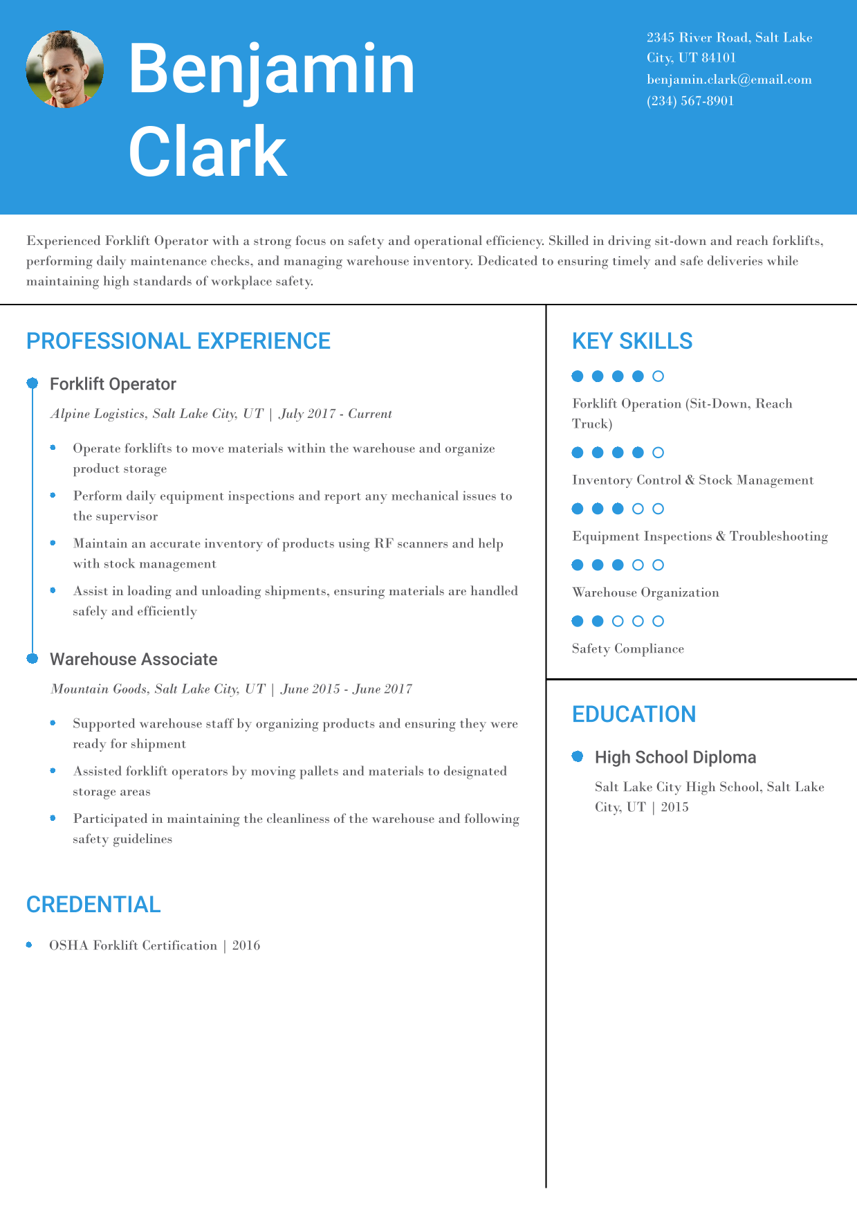 Forklift Operator Resume Example 18