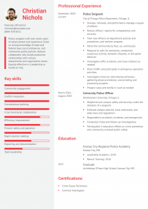 Police Officer Resume Example