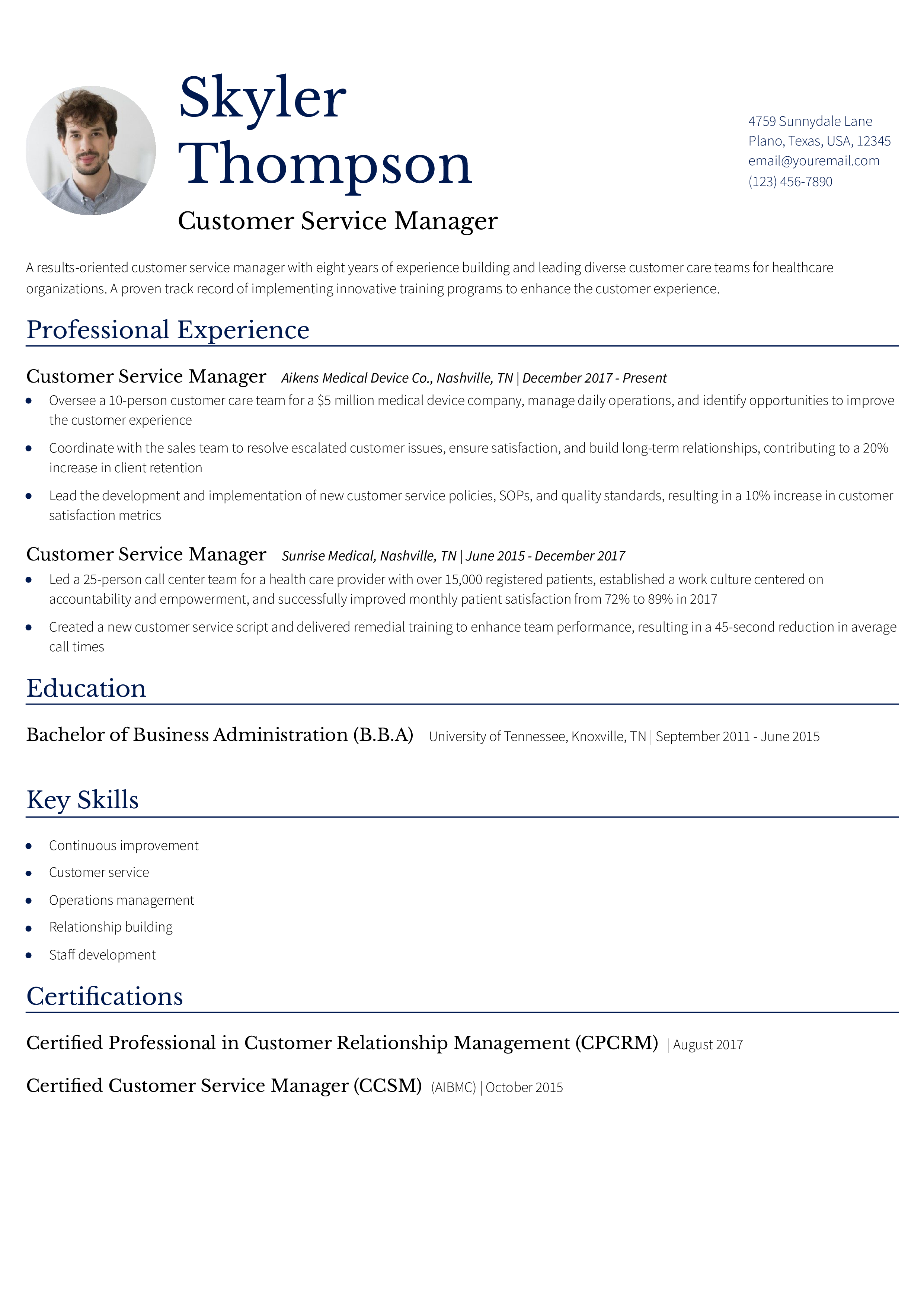 Mid-Career Resume
