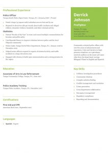 Law Enforcement Resume Example