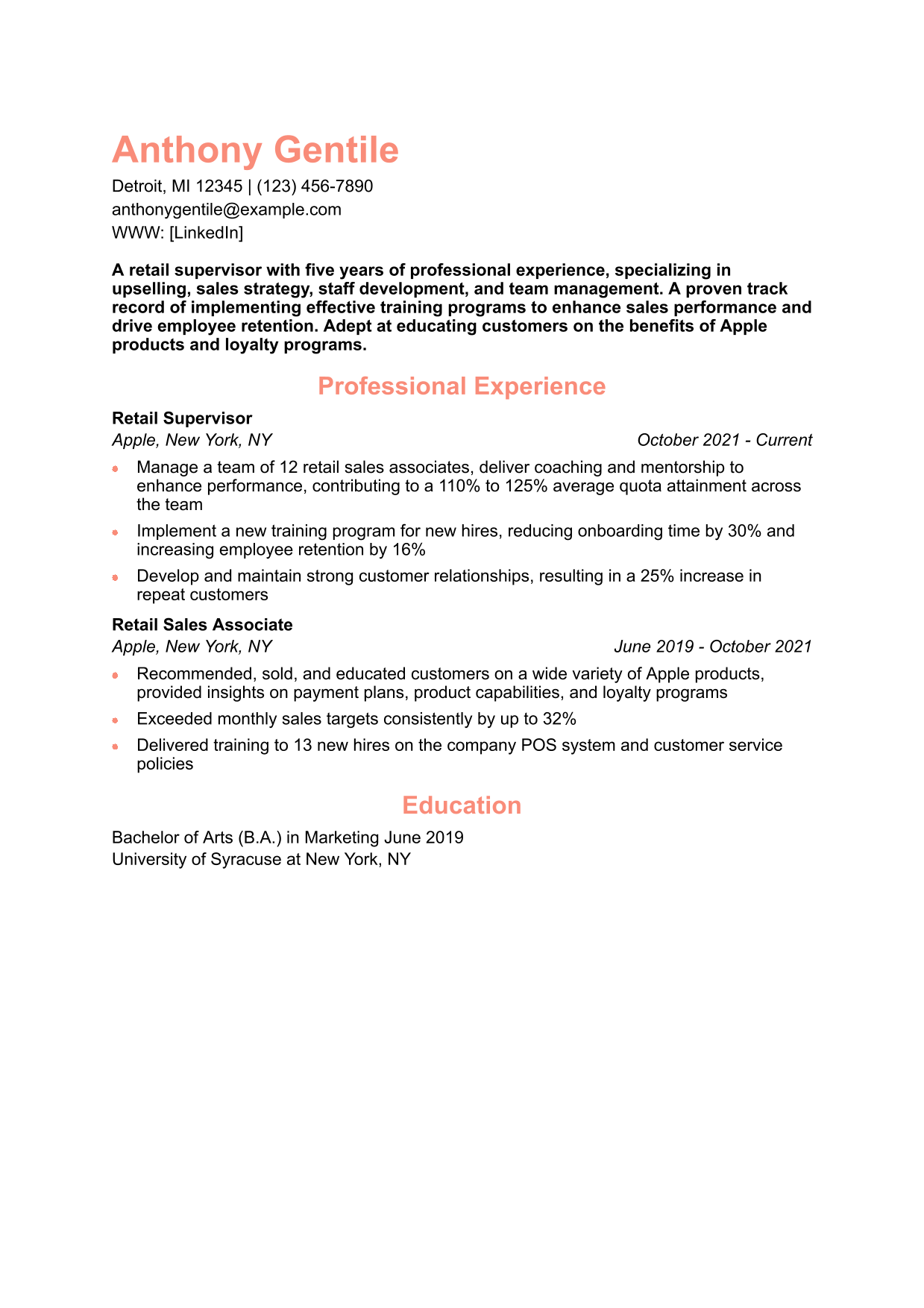 Retail Resume Examples and Templates for 2025 - ResumeBuilder.com