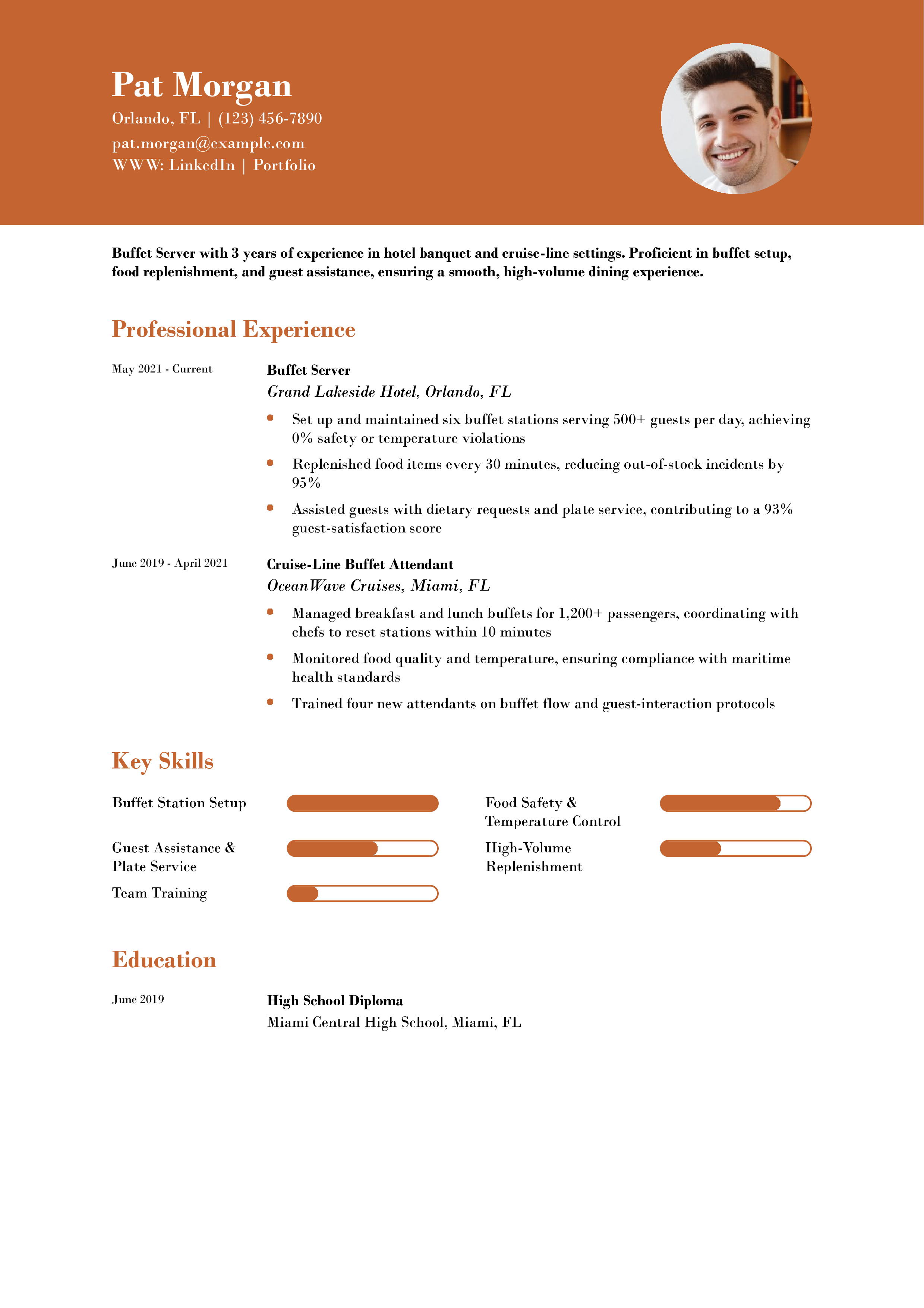 Buffet Server Resume